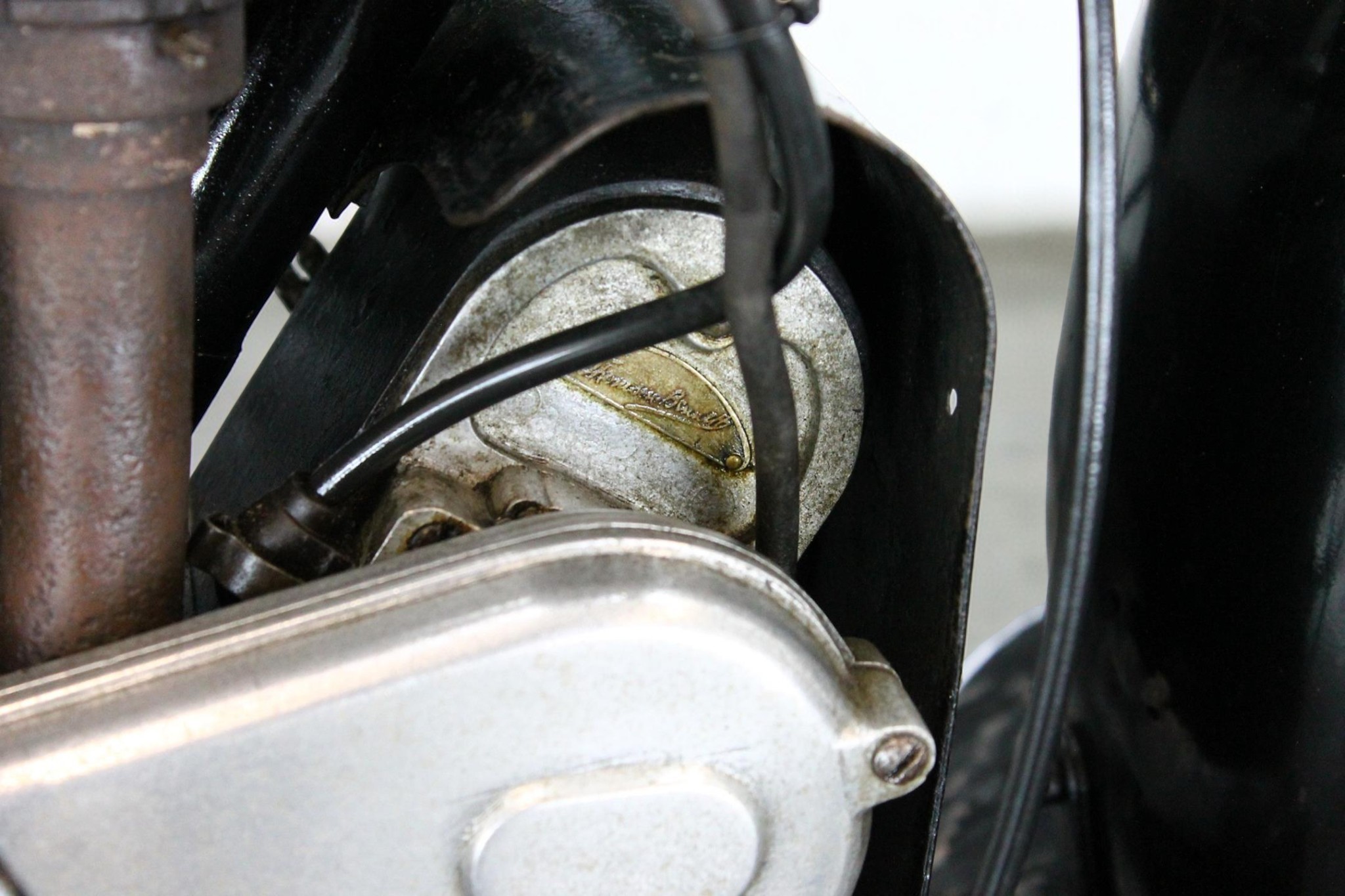 1924 AJS Model D with Sidecar engine logo