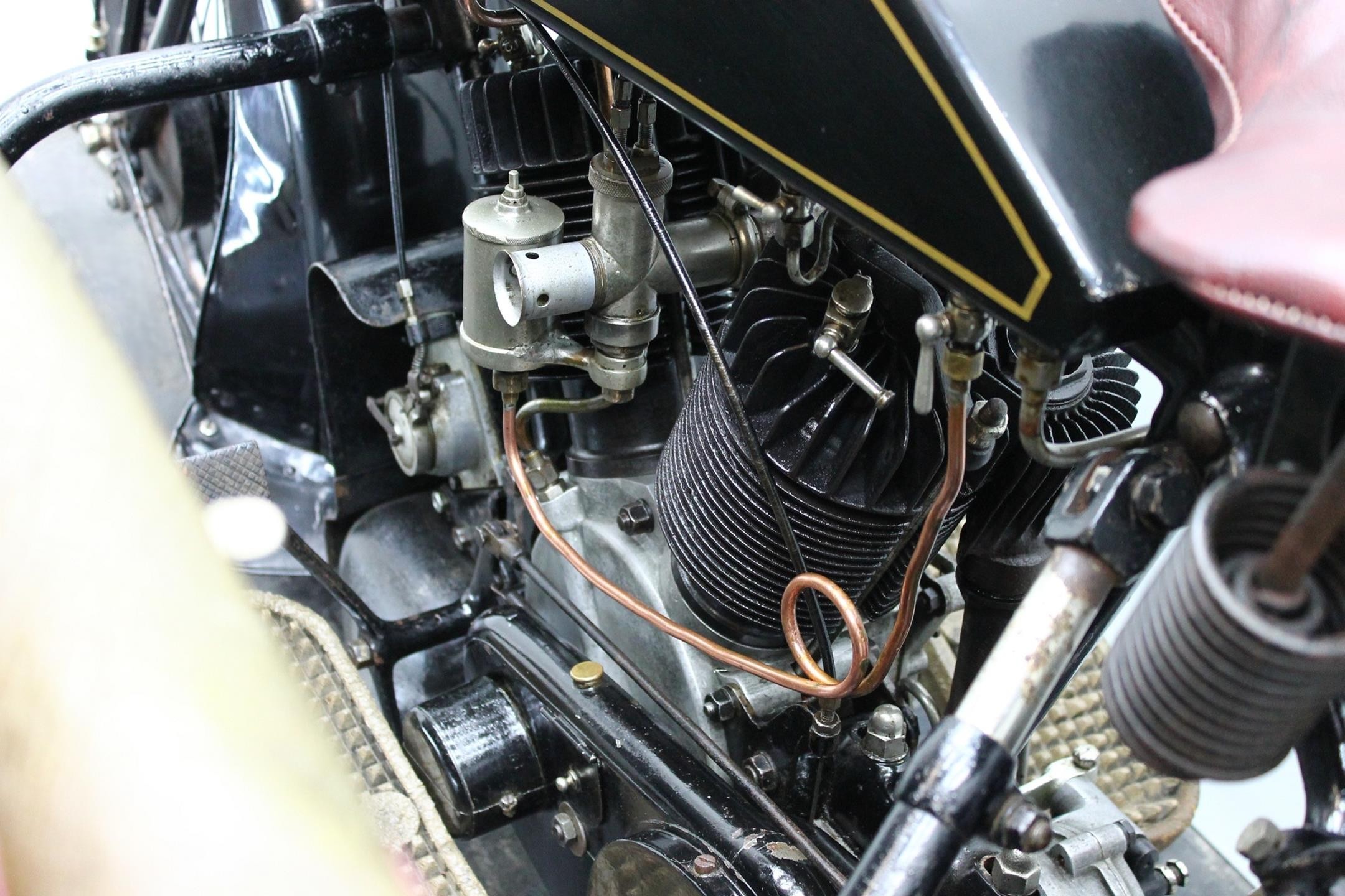 1924 AJS Model D with Sidecar engine side view