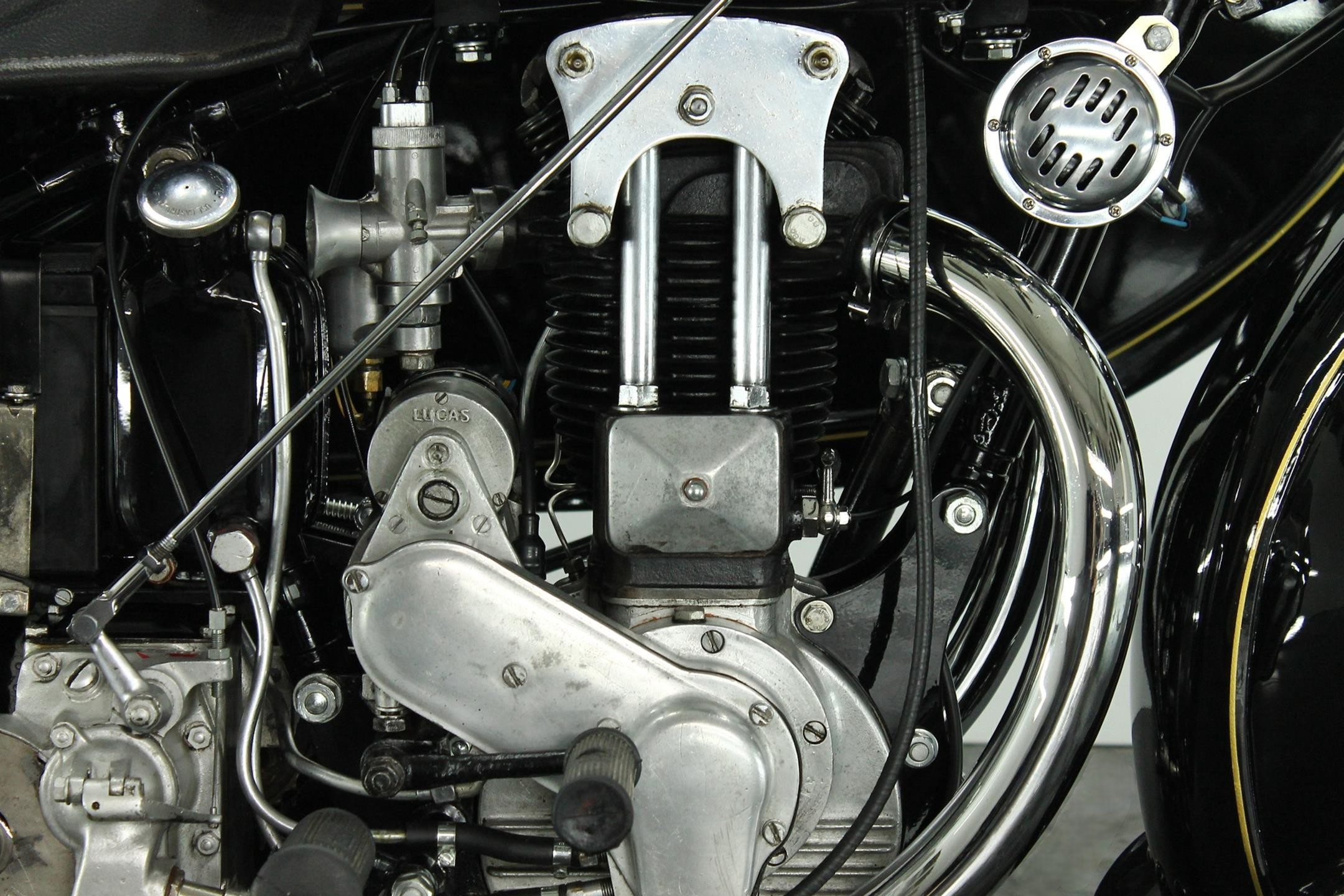 1930 Ariel VF31 with Sidecar front spare wheel view