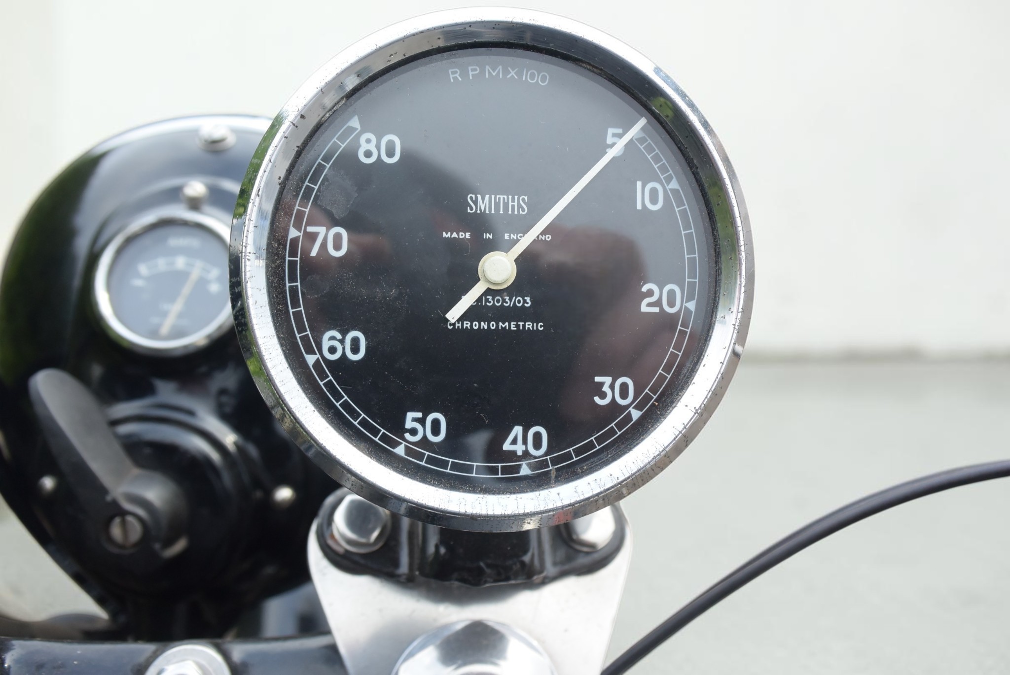 1962 BSA Model Rocket Gold Star speedometer detail