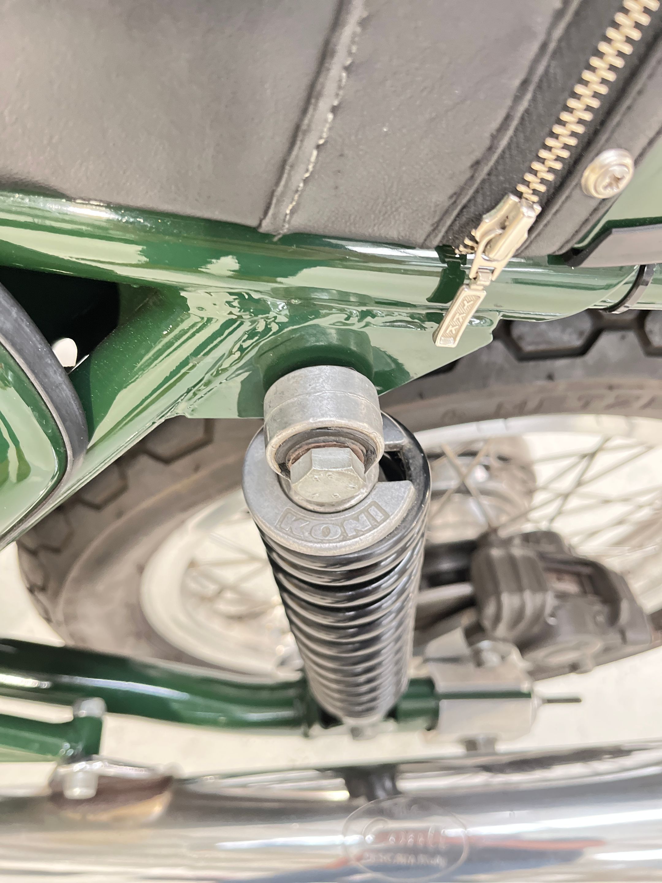 1974 Ducati 750SS suspension left detail