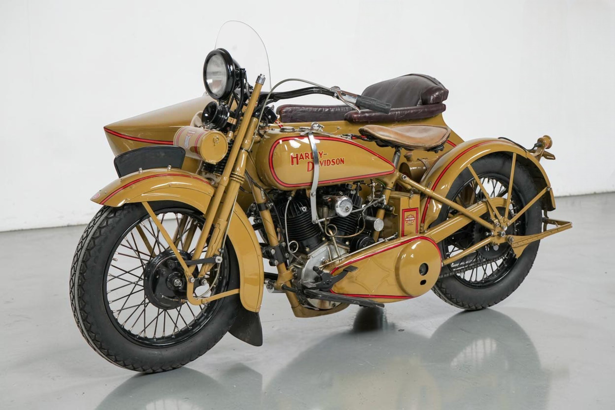 1927 Harley-Davidson Model JS with Sidecar front right view