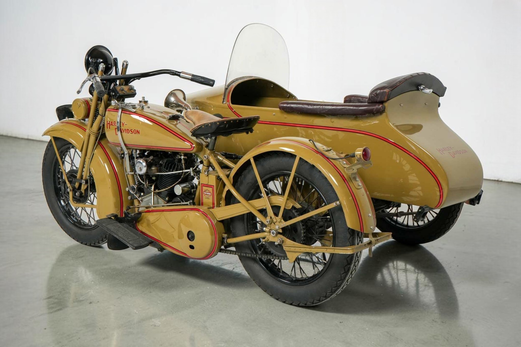 1927 Harley-Davidson Model JS with Sidecar rear right view