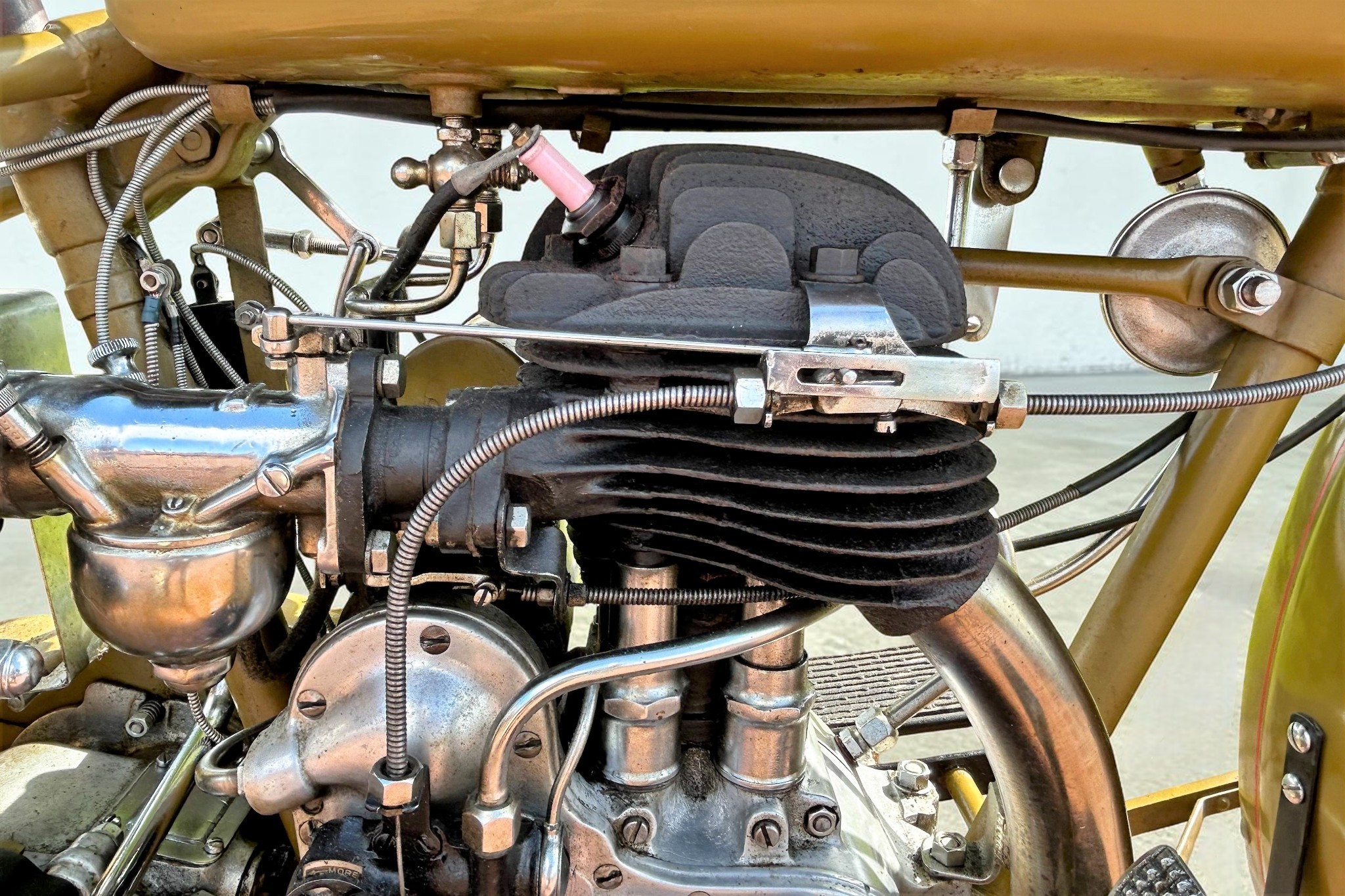 1930 Harley-Davidson Model C spark plug detail