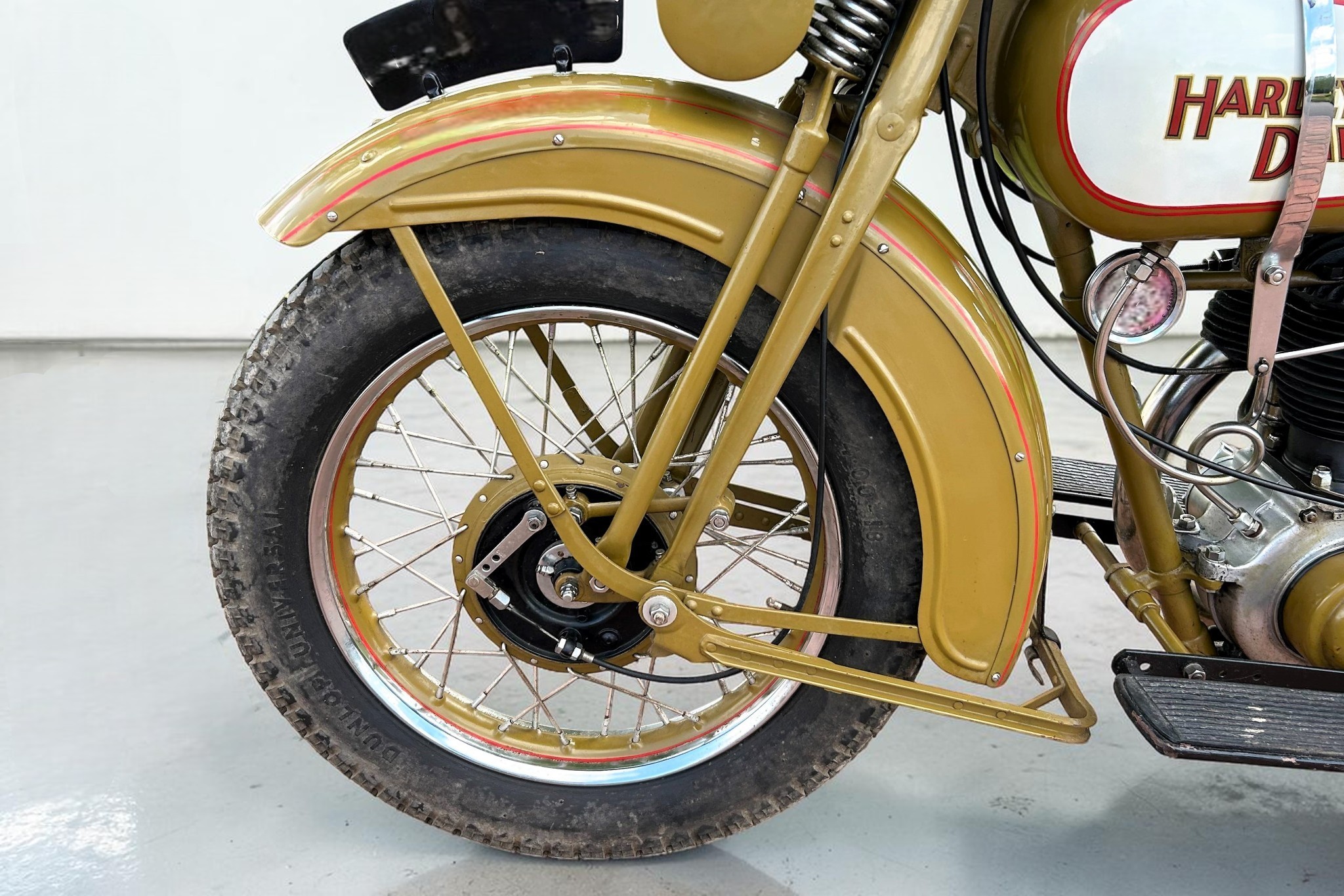 1930 Harley-Davidson Model C front wheel detail
