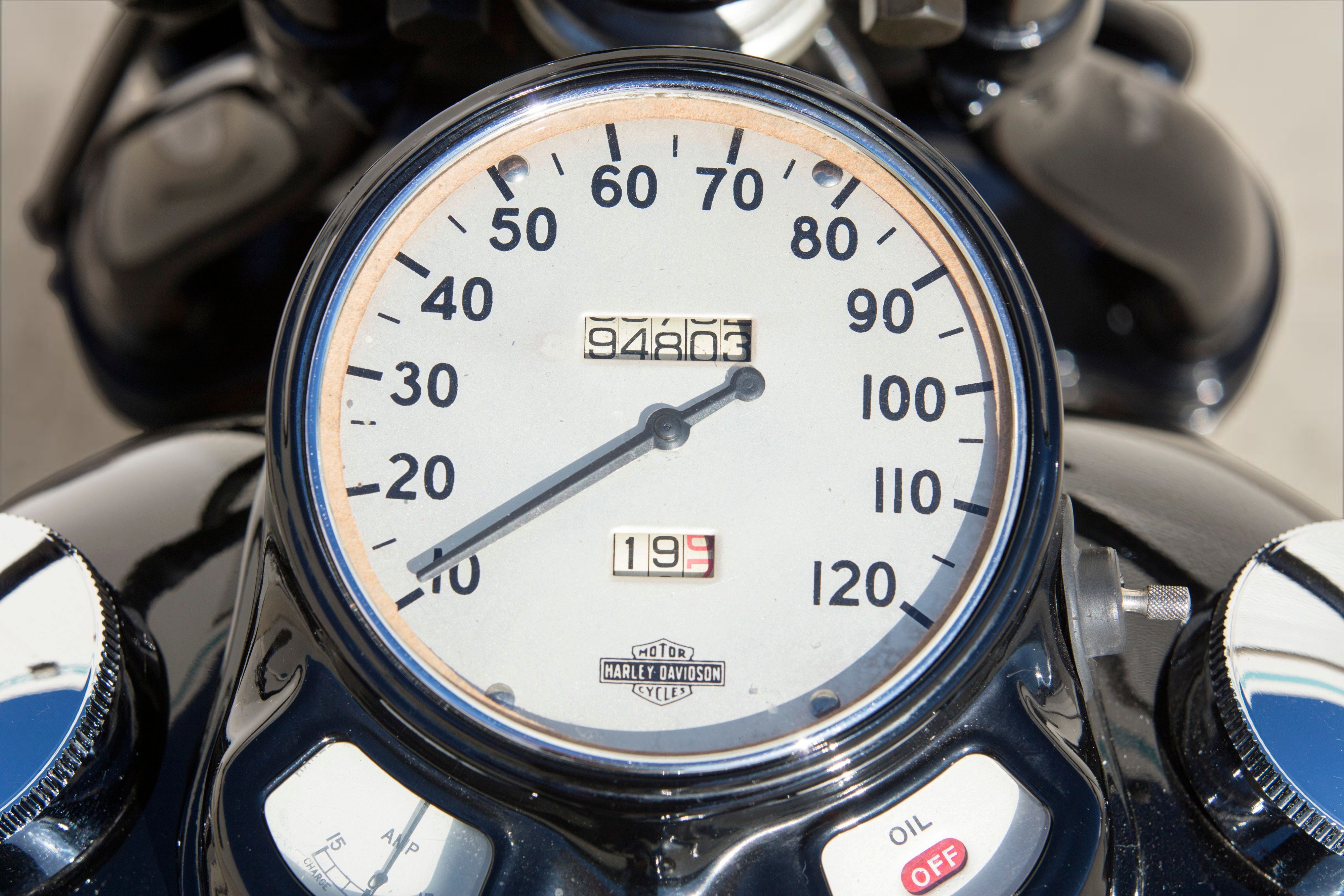 1937 Harley-Davidson Model EL Knucklehead speedometer detail