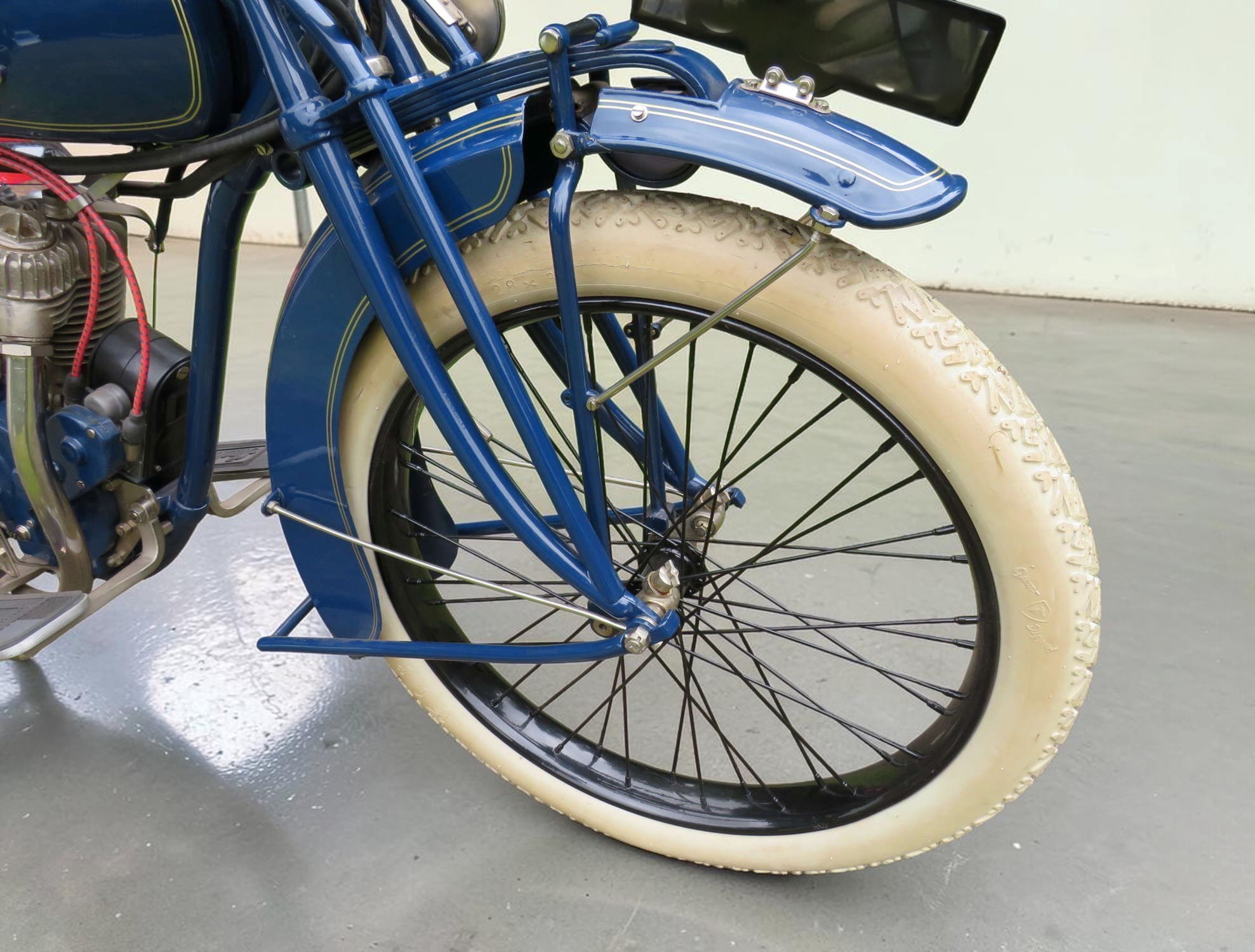 1919 Indian Model PowerPlus front wheel right view