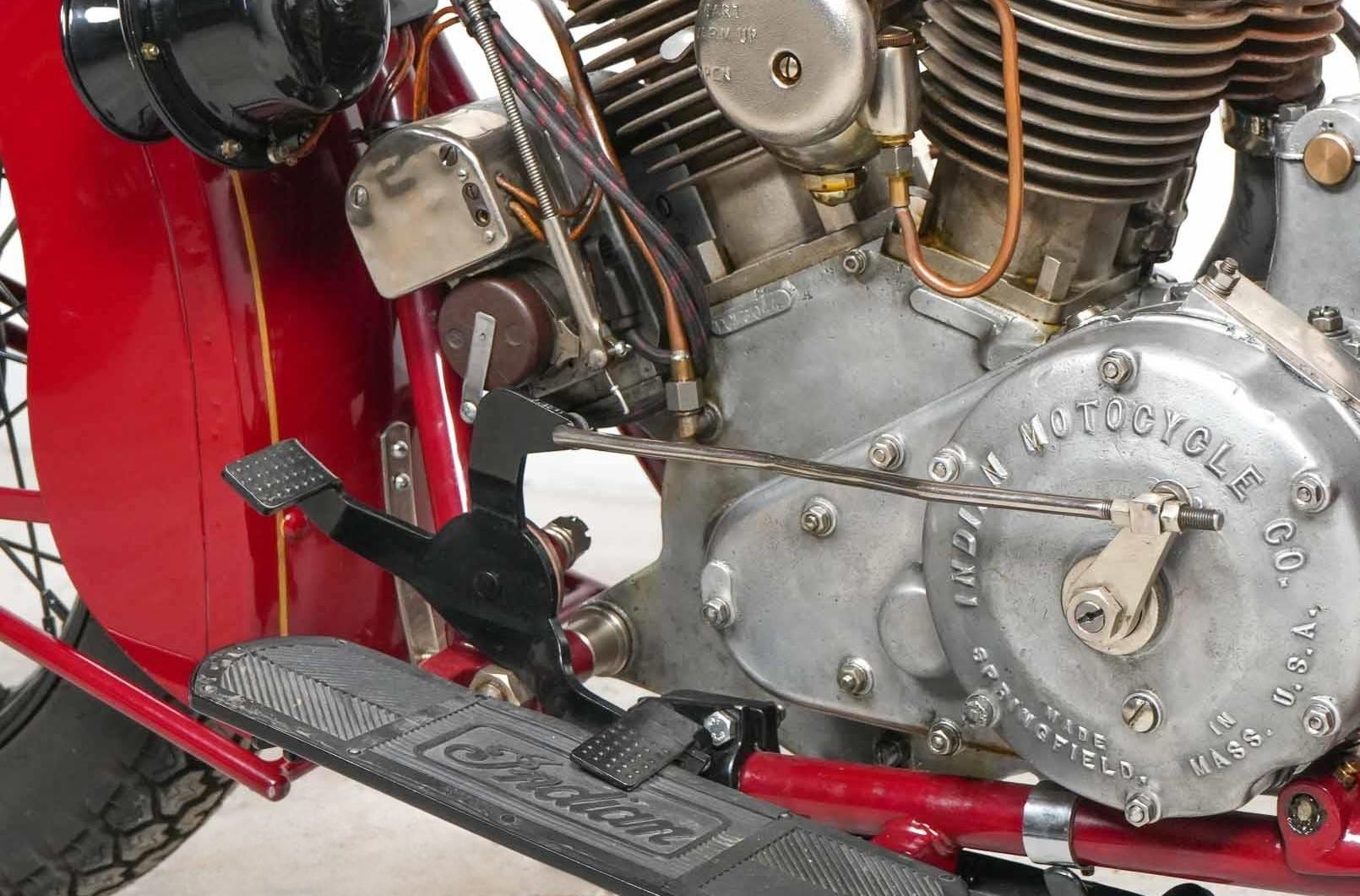 1928 Indian Model 101 Scout engine front view