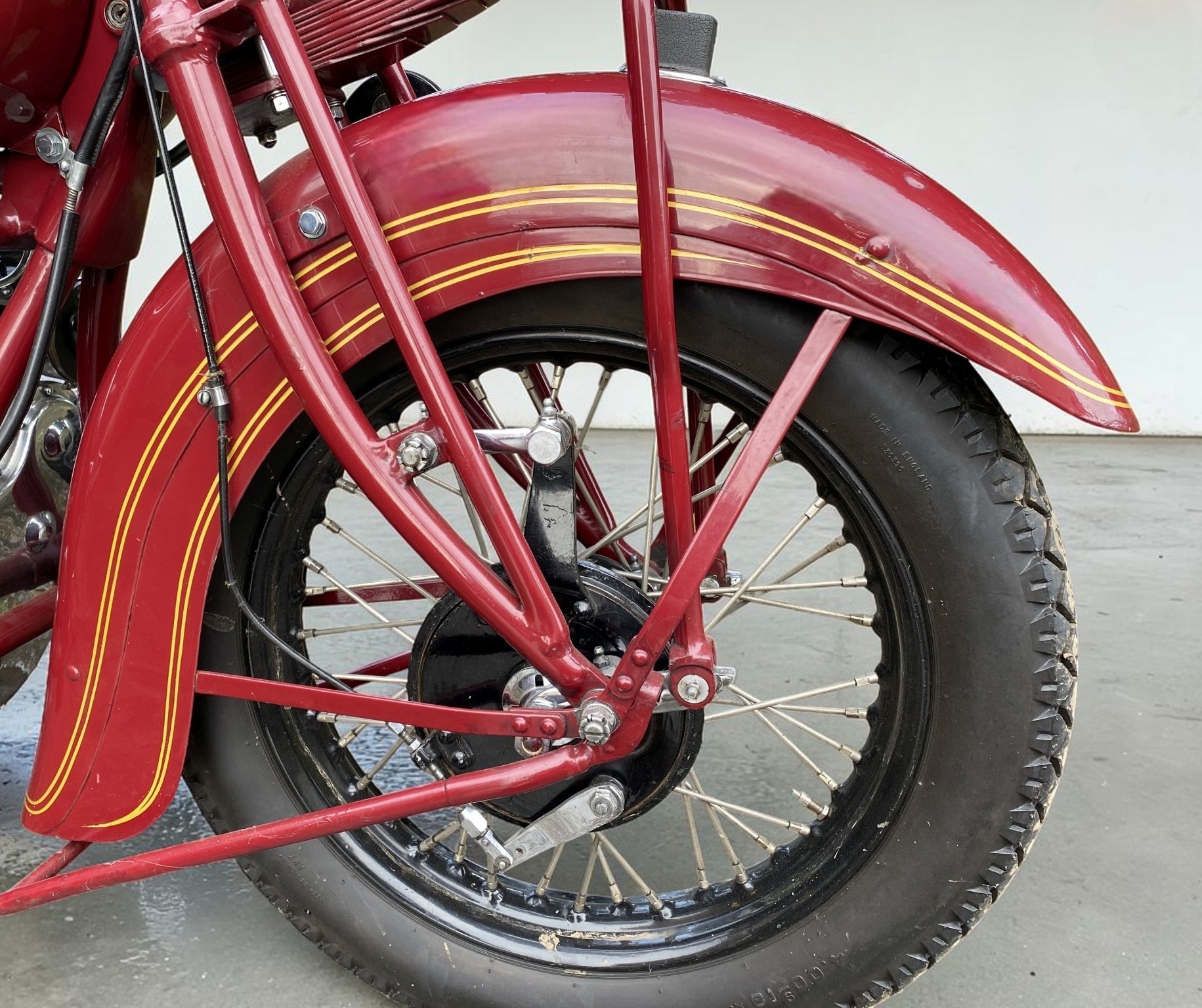 1937 Indian Four Model 437 front wheel detail