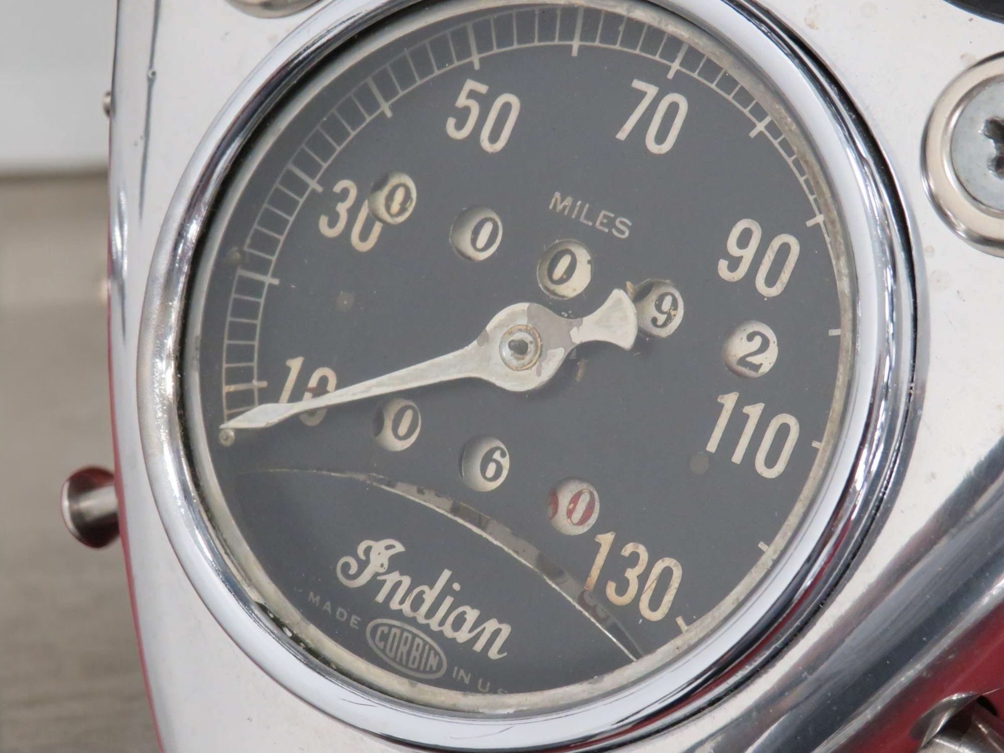 1946 Indian Model Chief speedometer detail