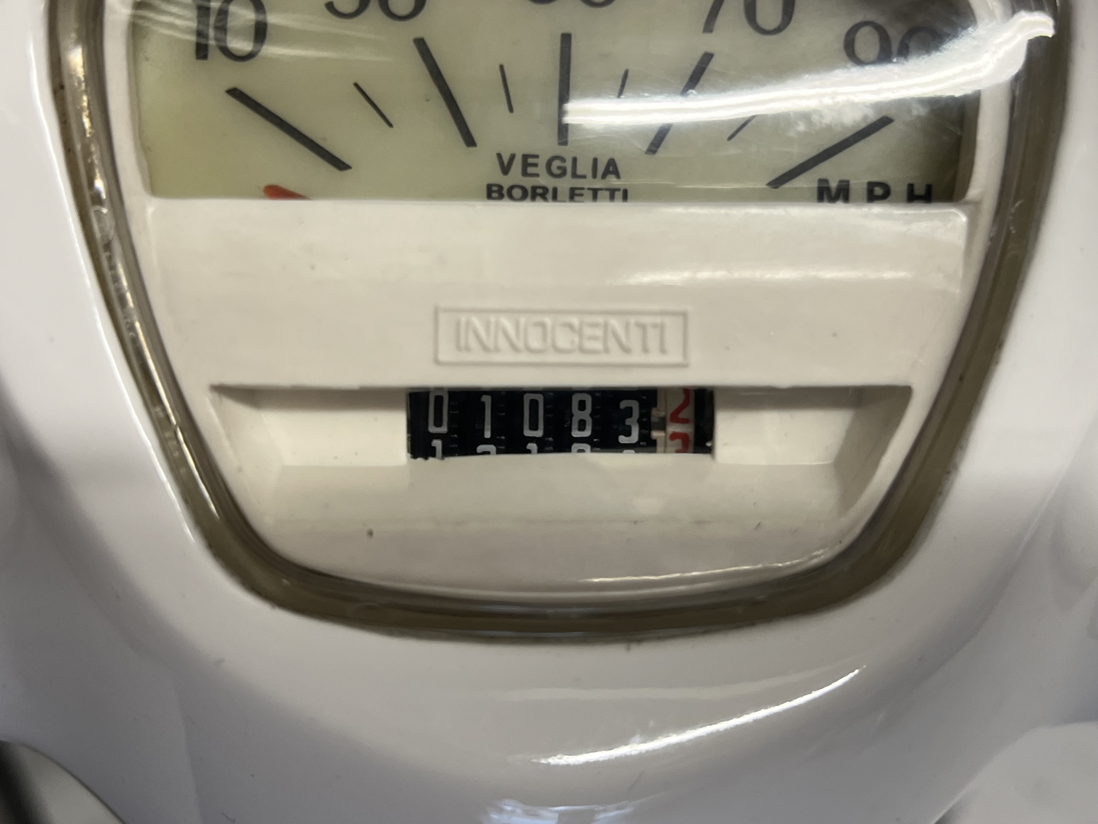 1966 Lambretta SX200 speedometer close view