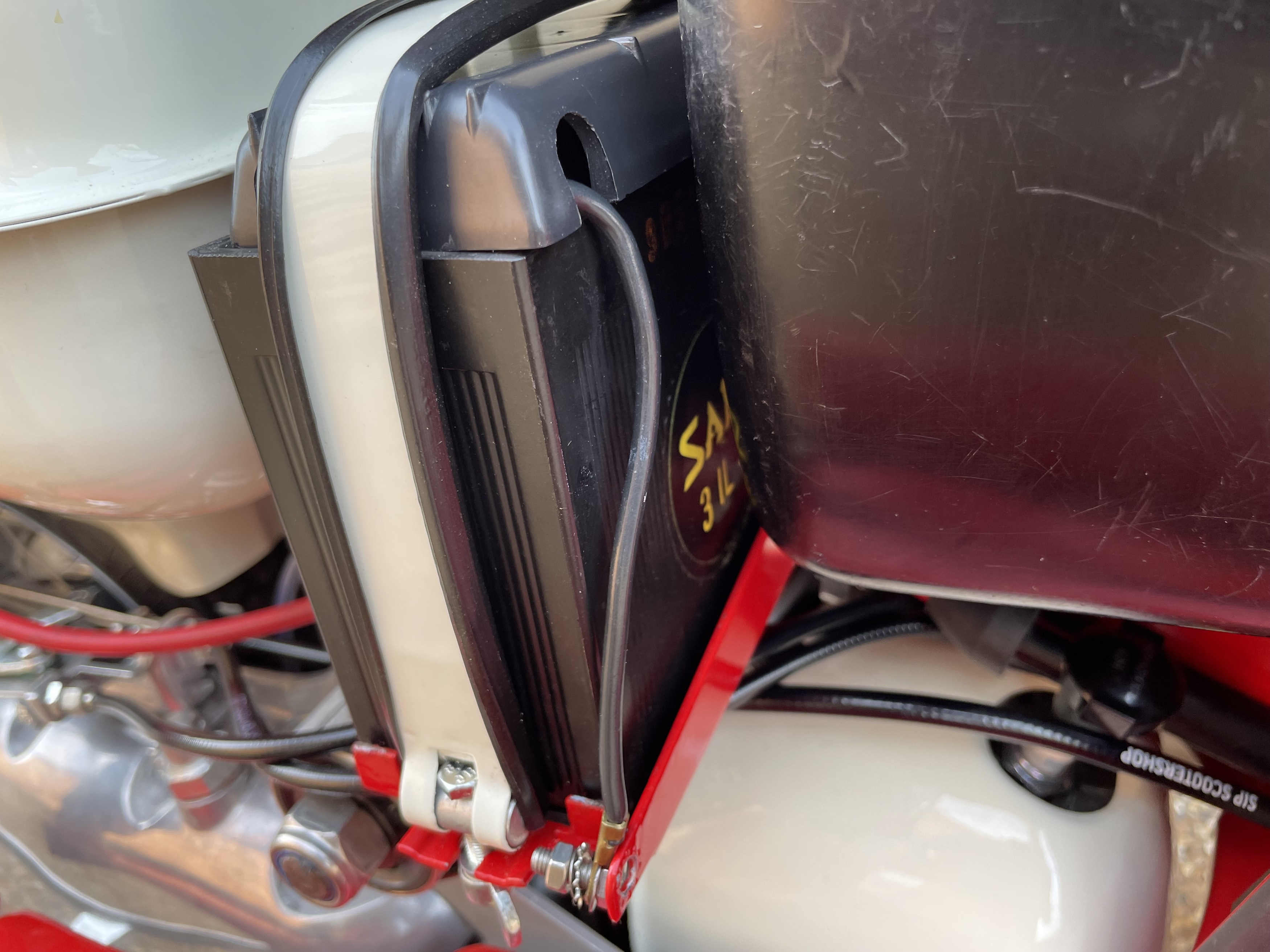 1971 Lambretta GP200 battery closeup view