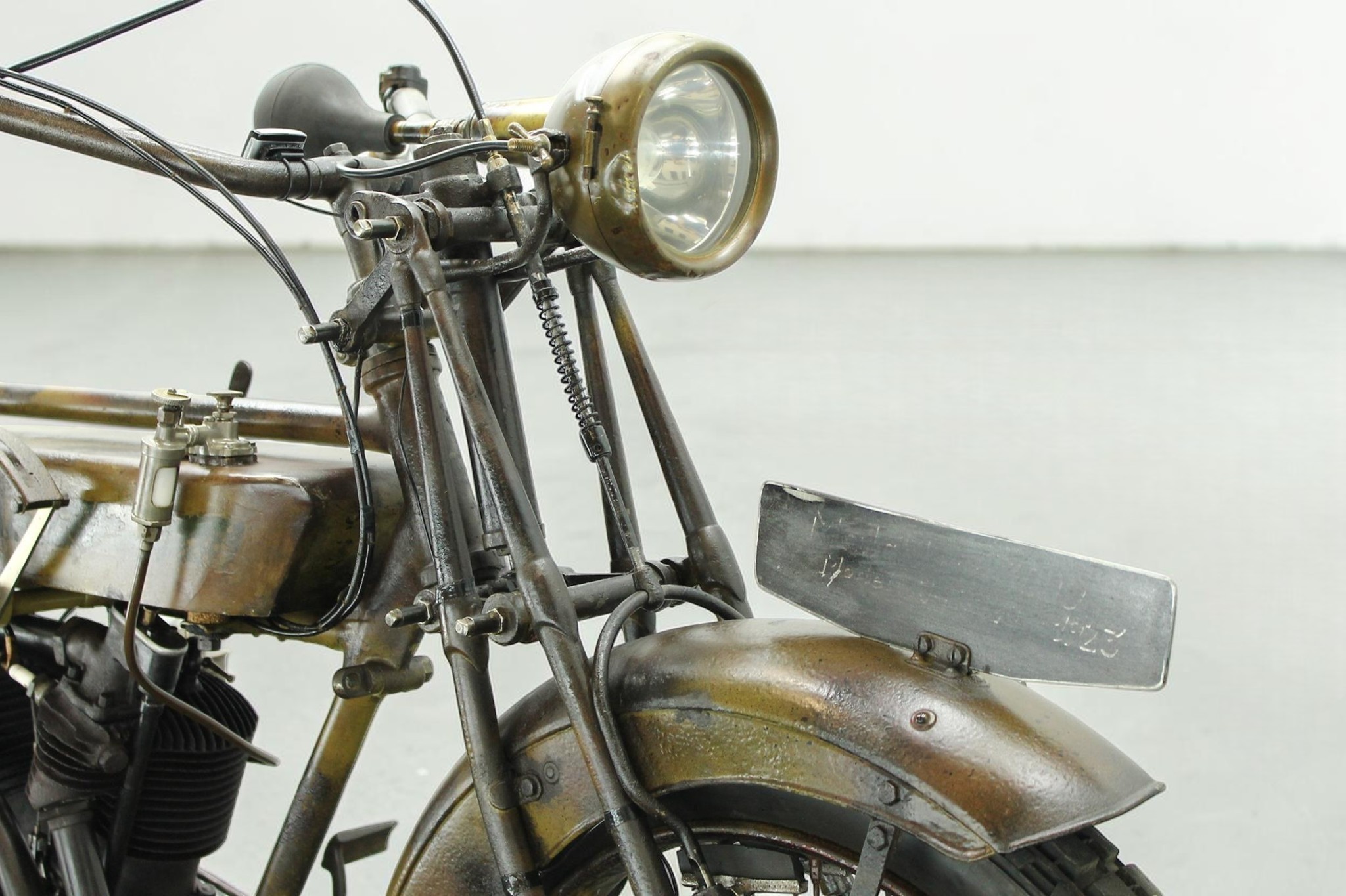 1923 Matchless Model J Sport headlight view