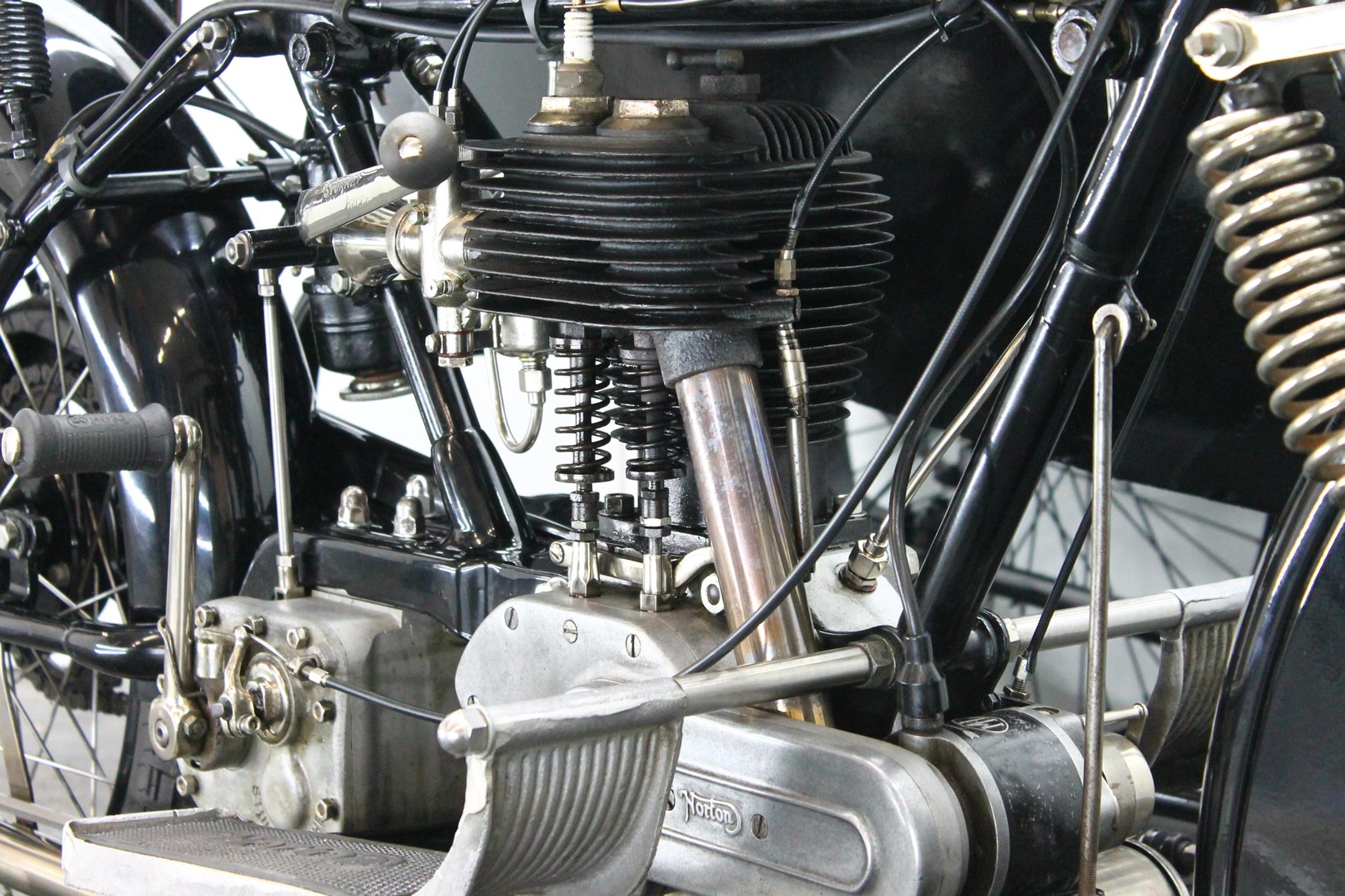 1925 Norton Big Four with Sidecar engine right