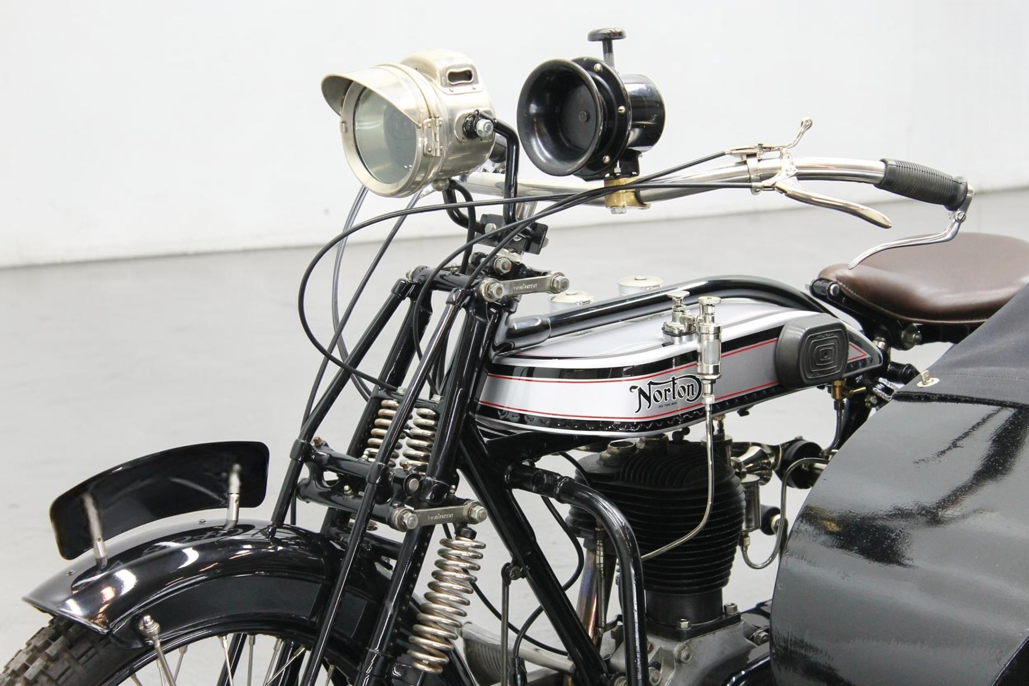 1925 Norton Big Four with Sidecar front headlight