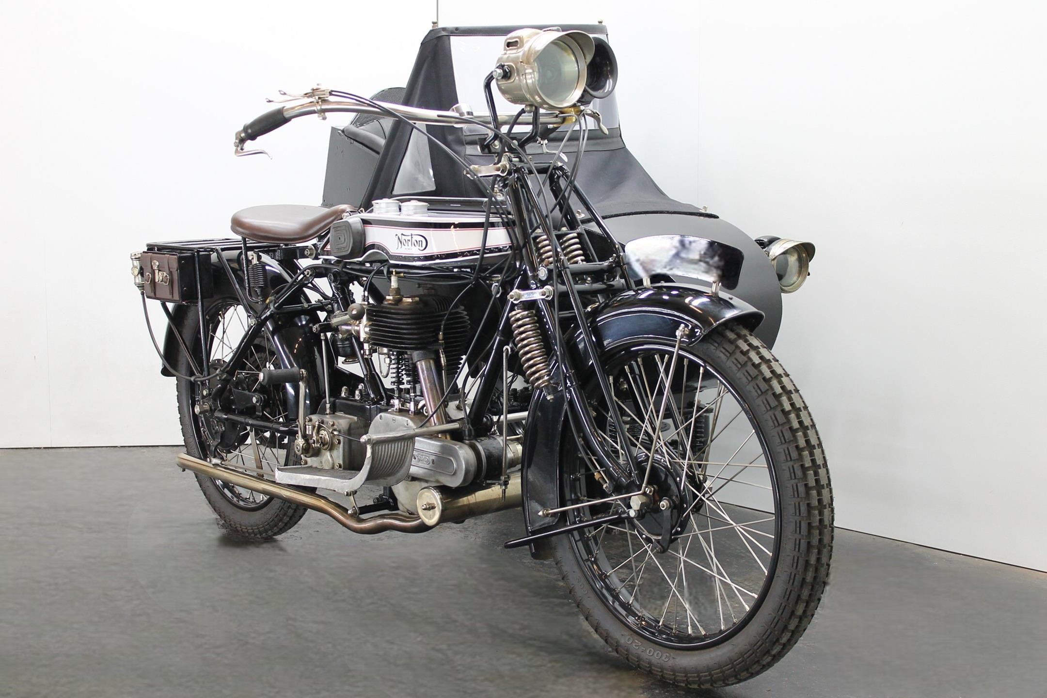 1925 Norton Big Four with Sidecar front right view