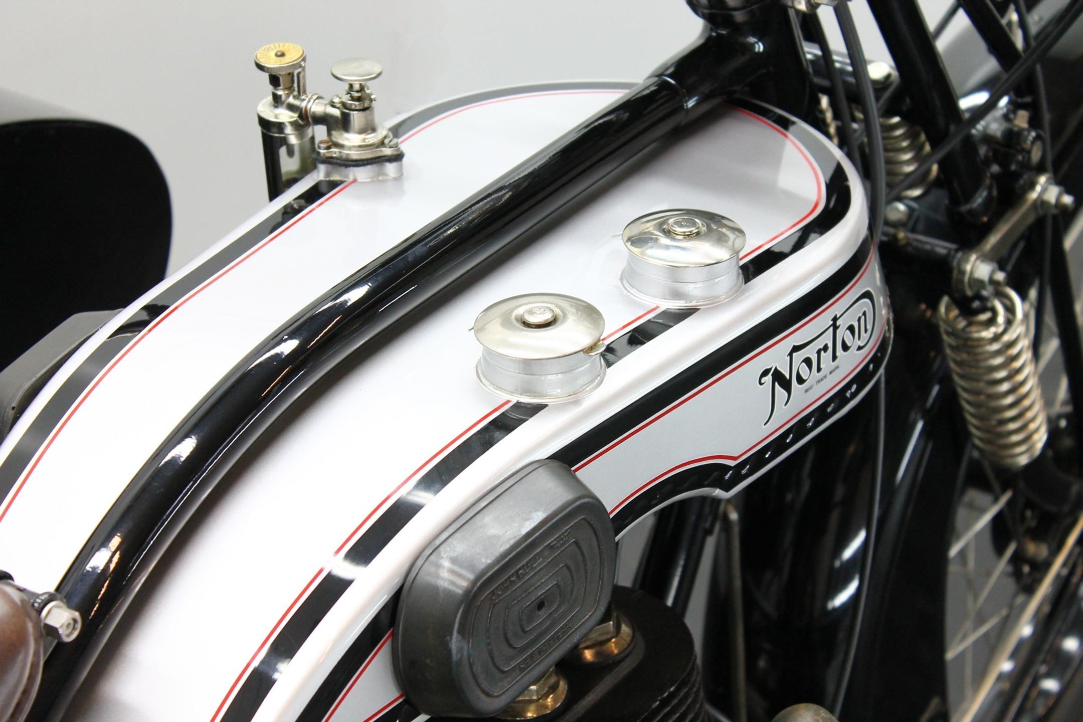 1925 Norton Big Four with Sidecar gas tank right