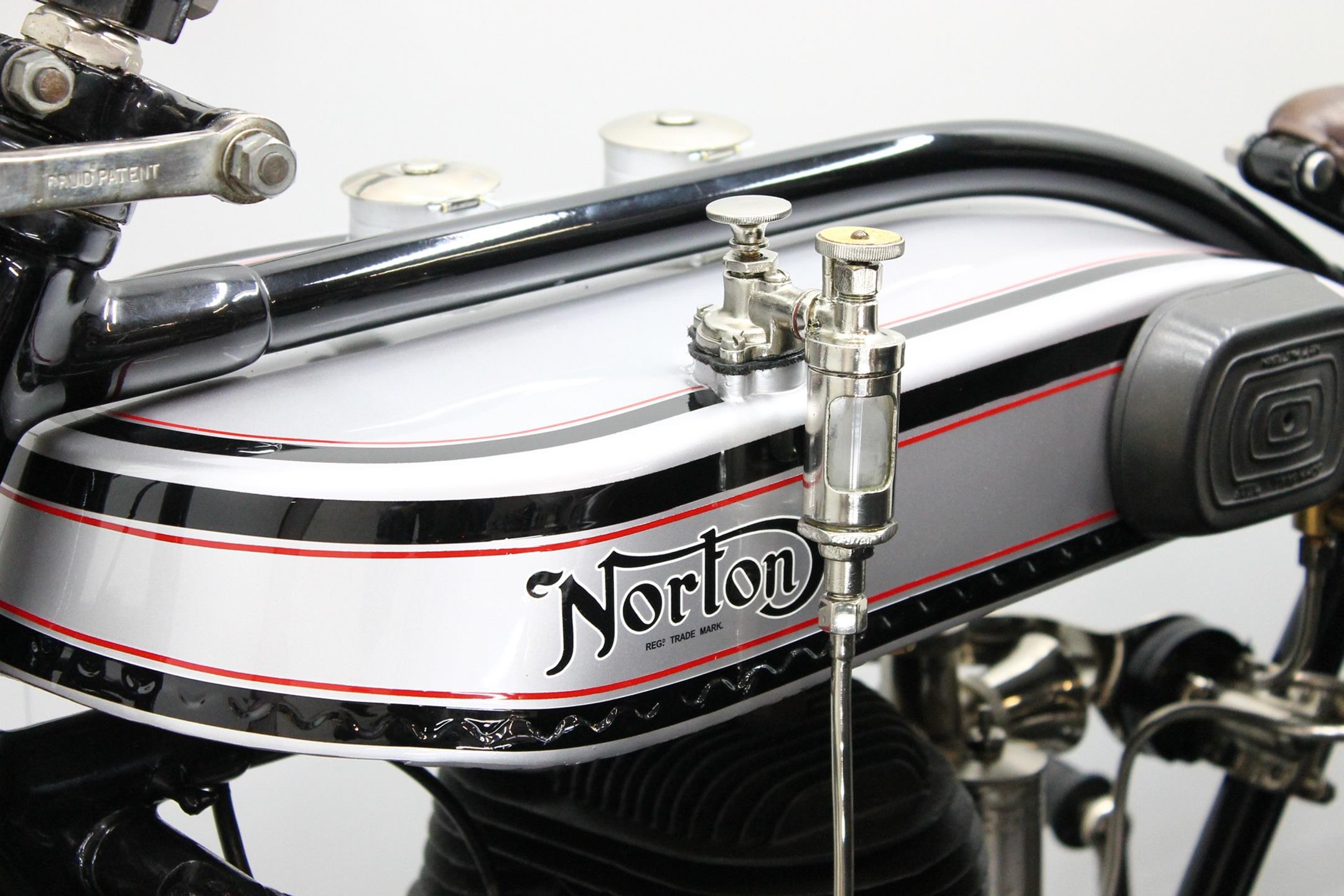 1925 Norton Big Four with Sidecar gas tank detail