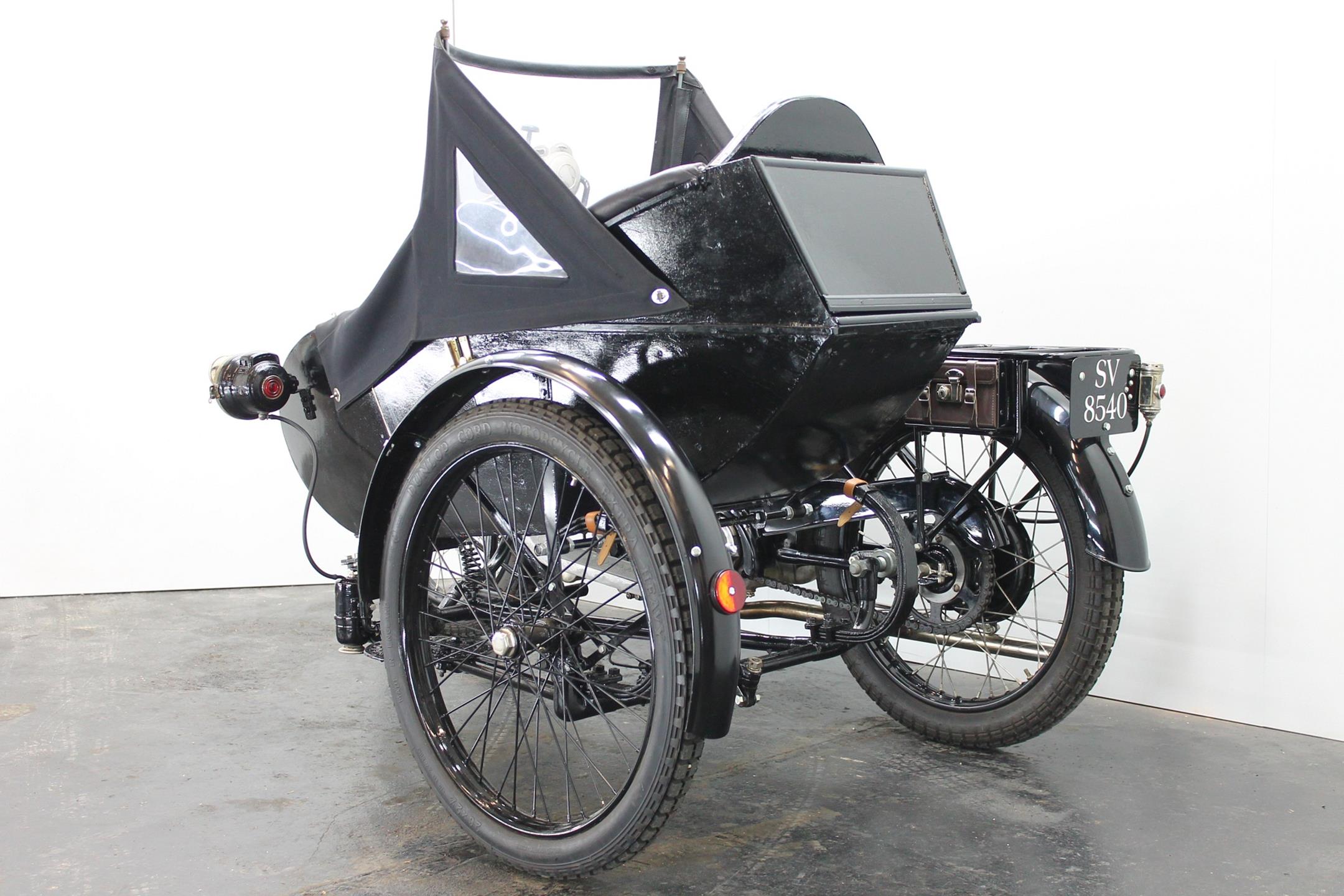 1925 Norton Big Four with Sidecar rear left view