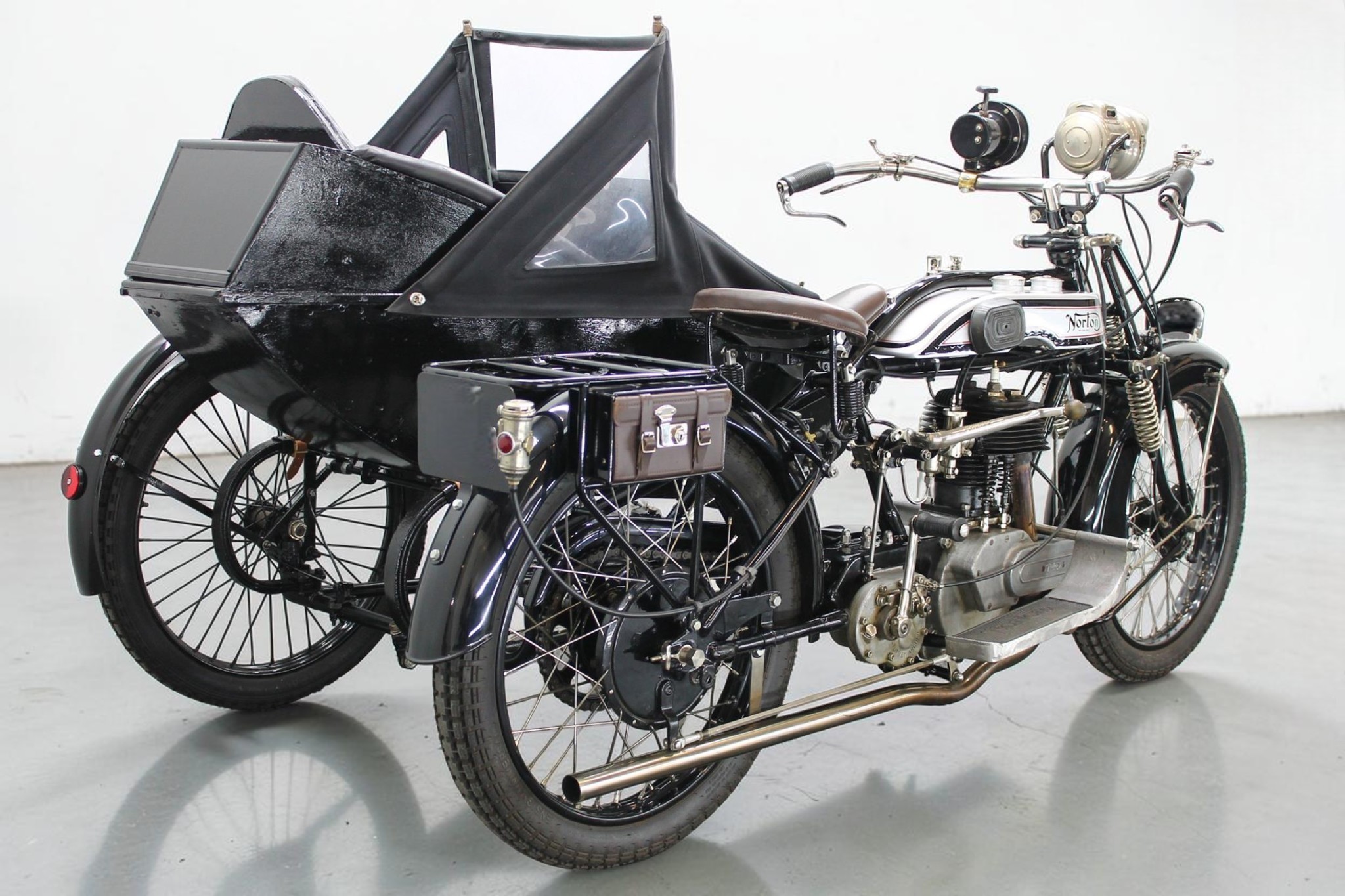 1925 Norton Big Four with Sidecar rear right view