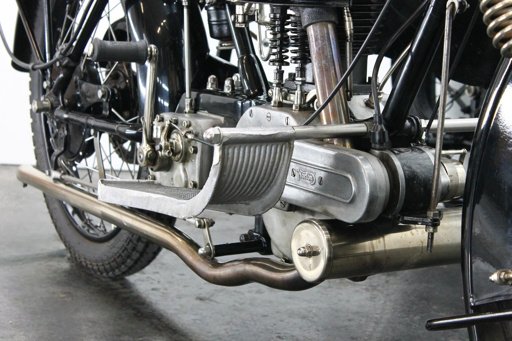 1925 Norton Big Four with Sidecar side view