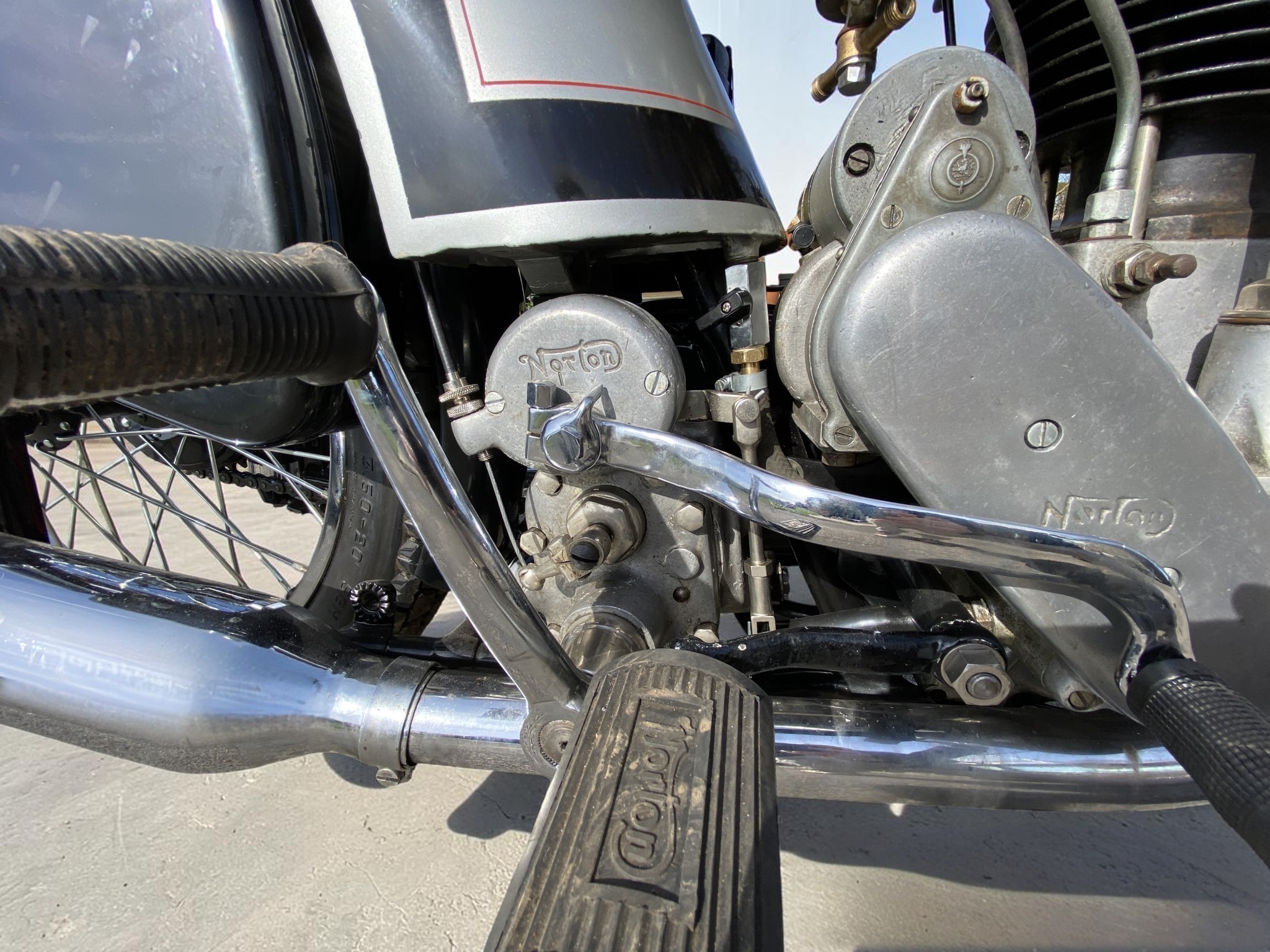 1939 Norton International Model 30 pedal detail