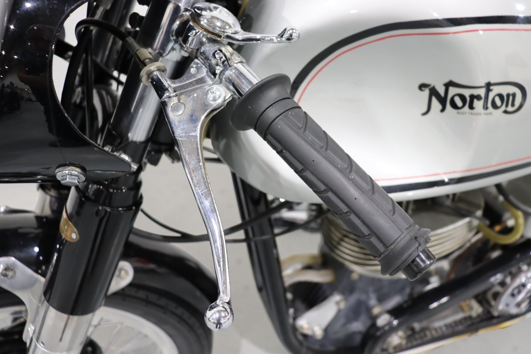 1955 Norton Manx Model 40M left handle detail