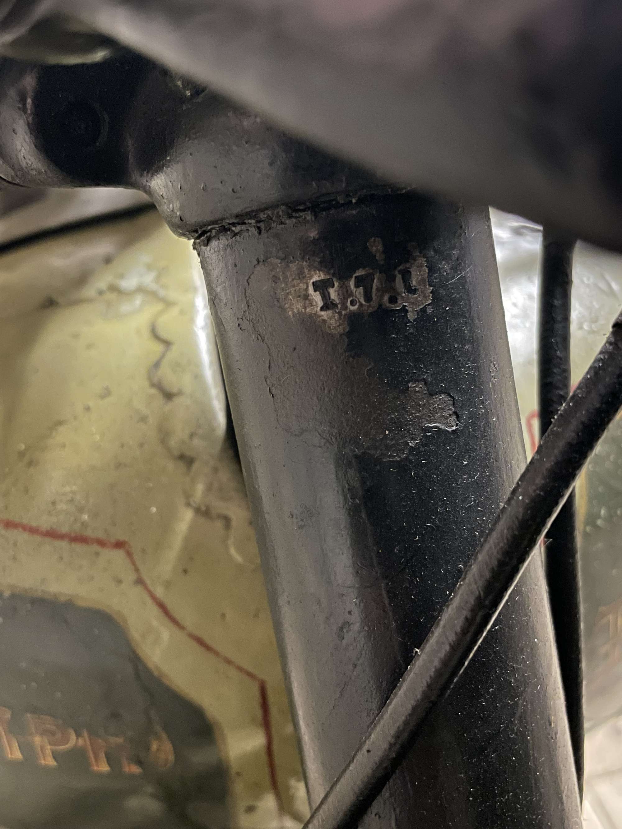 1927 Triumph Model TT frame number detail