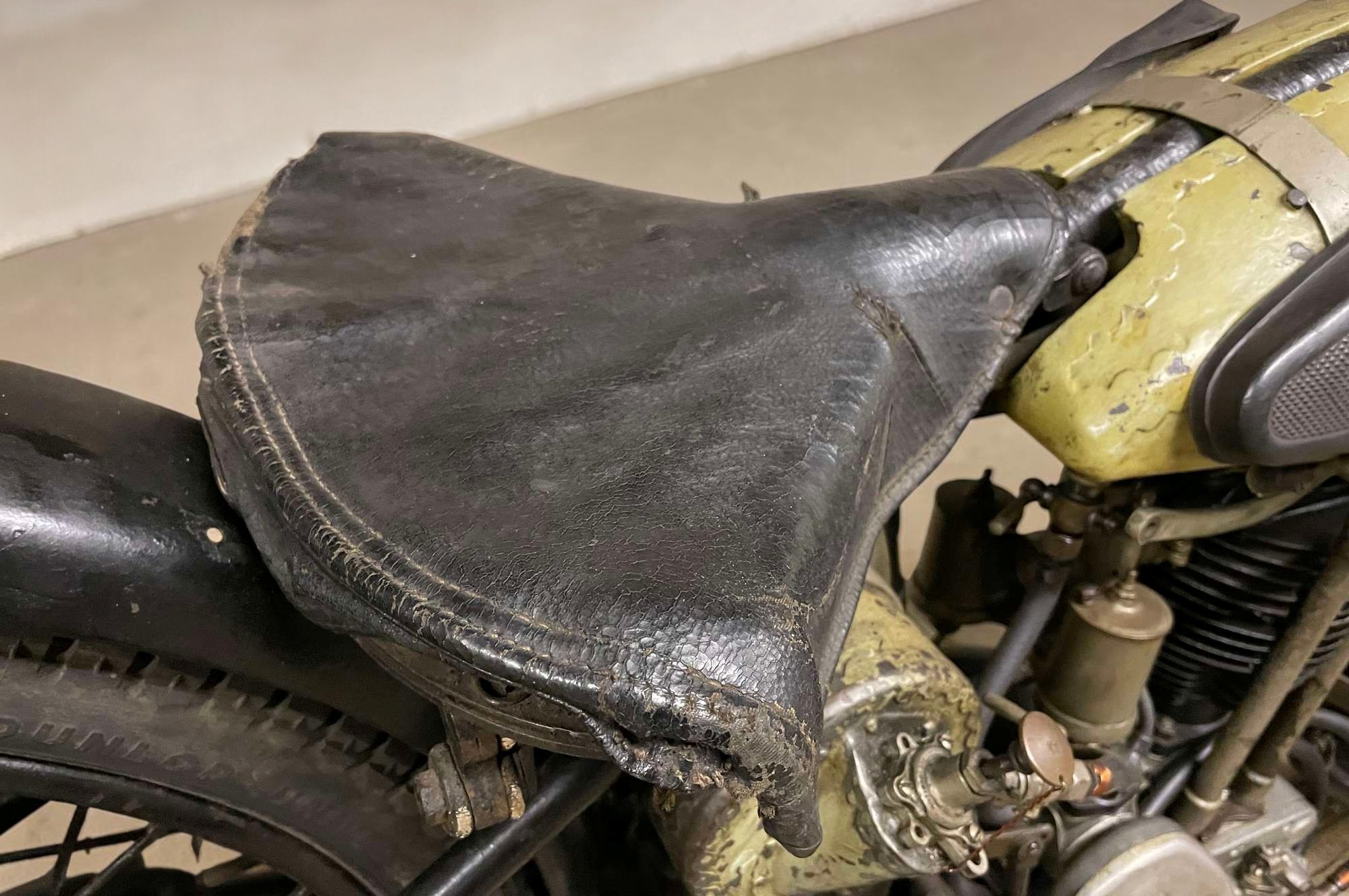 1927 Triumph Model TT seat detail