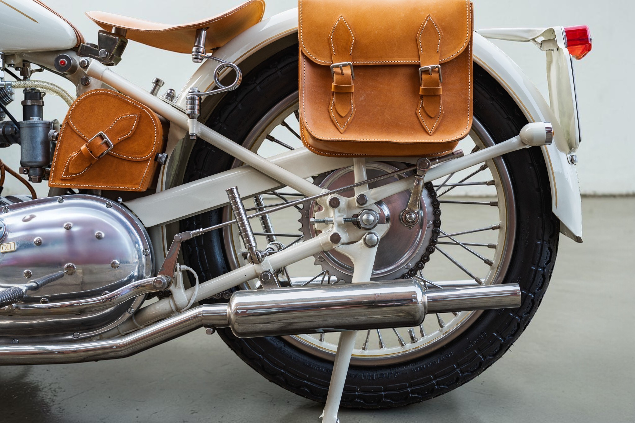 1946 Triumph Model T100 rear wheel detail