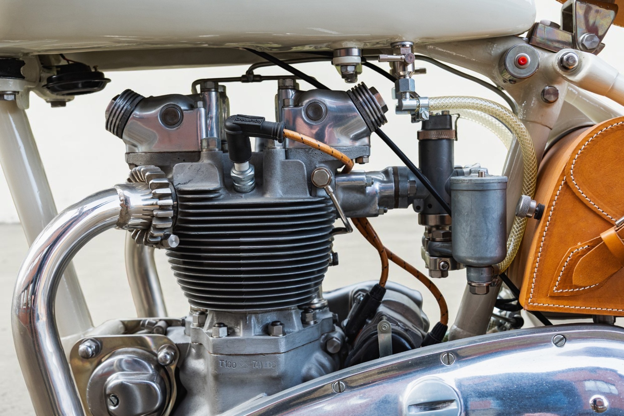 1946 Triumph Model T100 side engine view