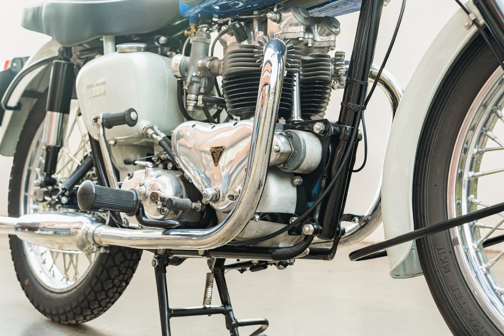 1959 Triumph Model T120 Bonneville clear engine view