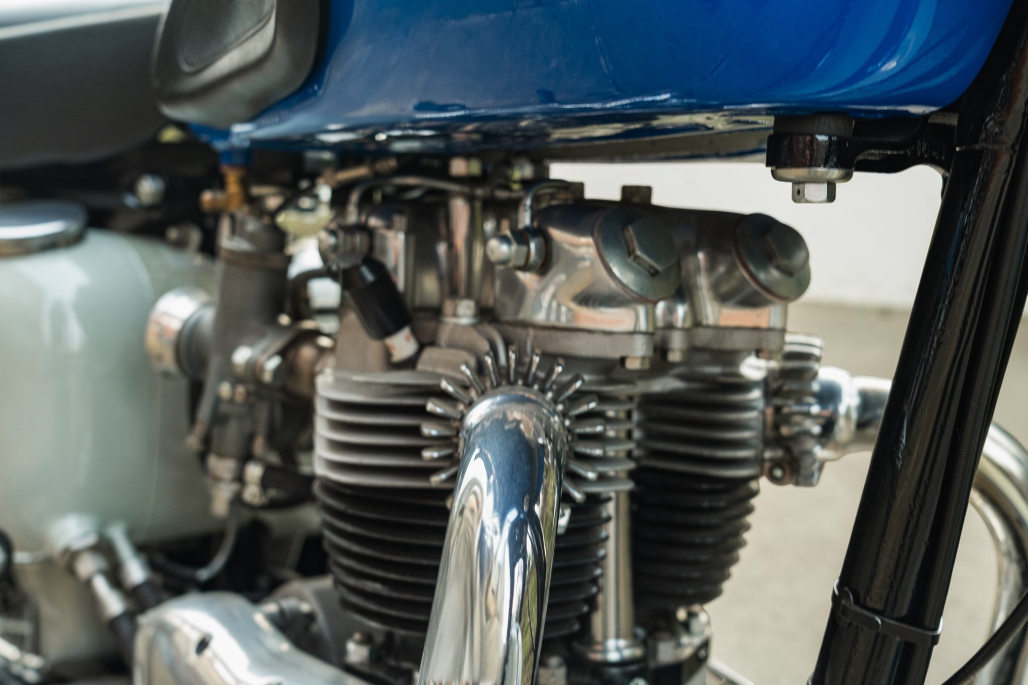 1959 Triumph Model T120 Bonneville engine close detail