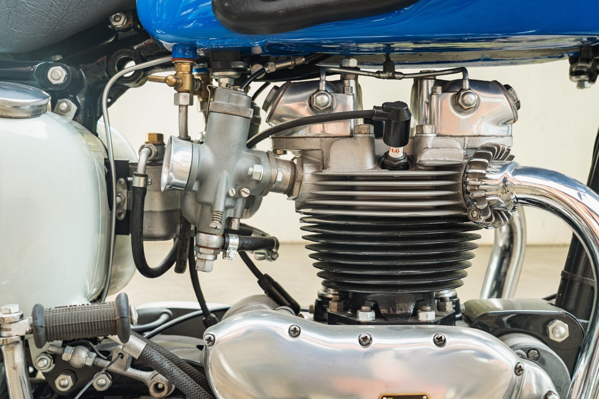 1959 Triumph Model T120 Bonneville engine detail