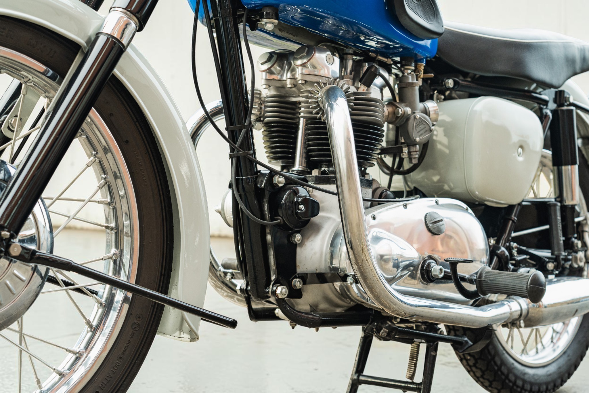 1959 Triumph Model T120 Bonneville double exhaust view