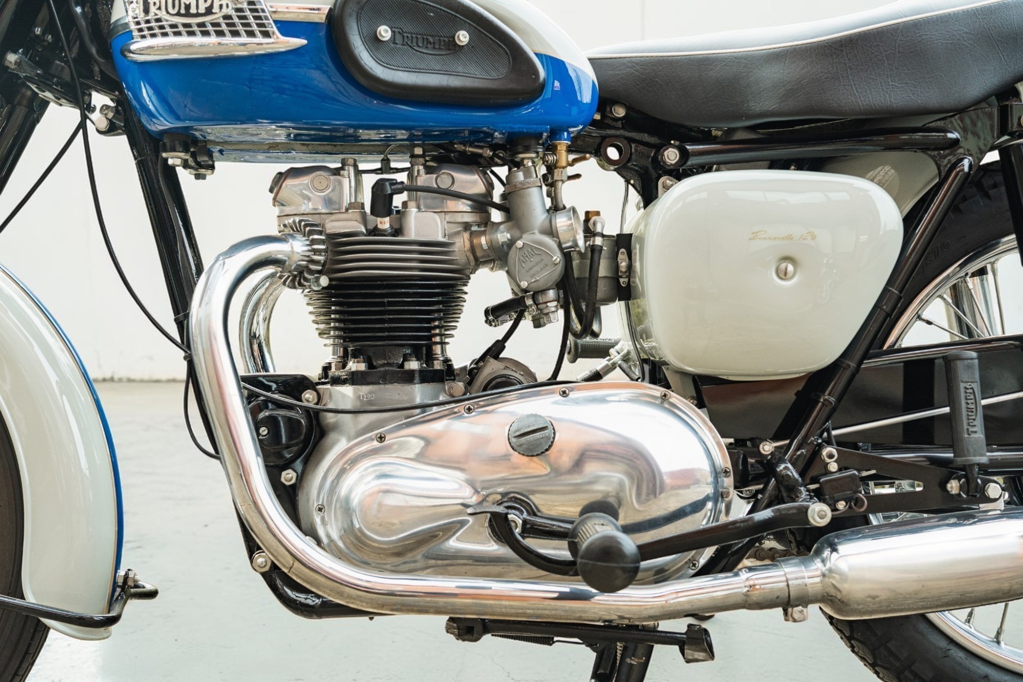 1959 Triumph Model T120 Bonneville engine left view