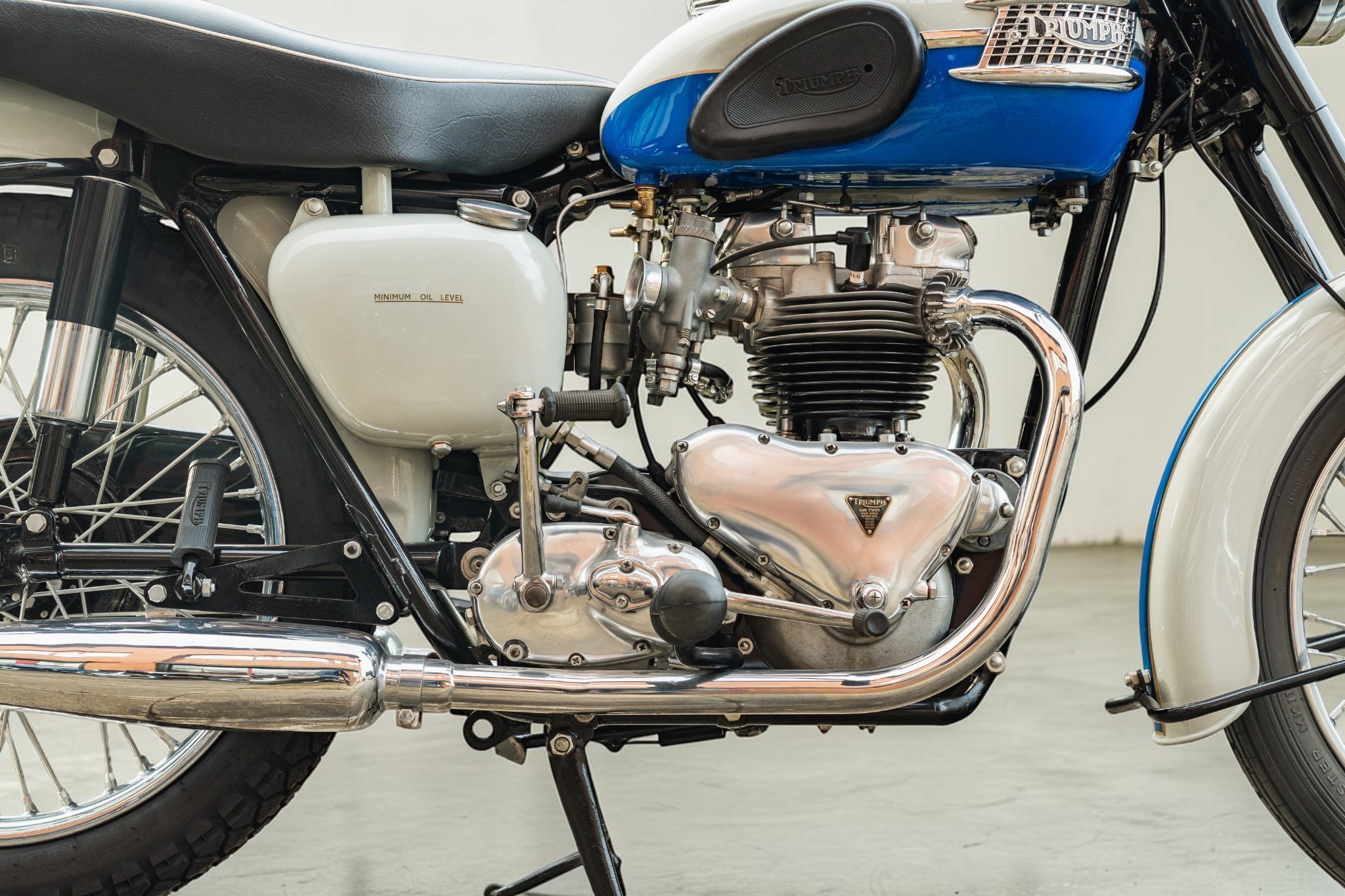 1959 Triumph Model T120 Bonneville side engine view