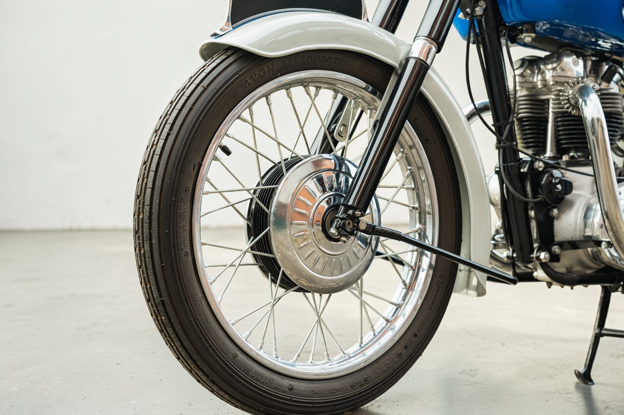 1959 Triumph Model T120 Bonneville wheel front detail