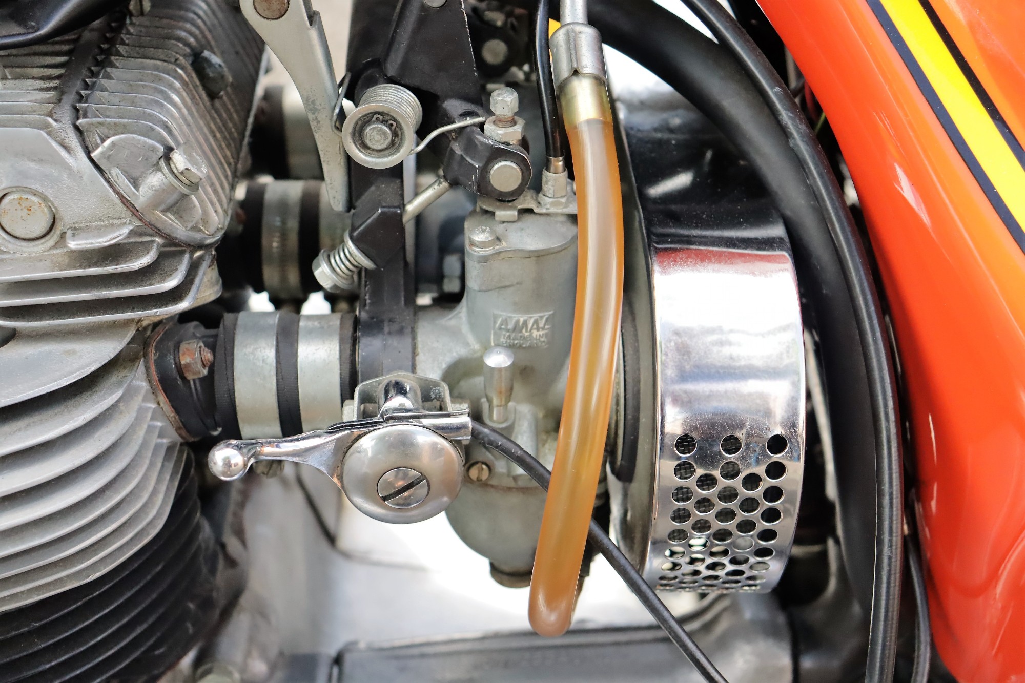 1973 Triumph Model X75 Hurricane carb view