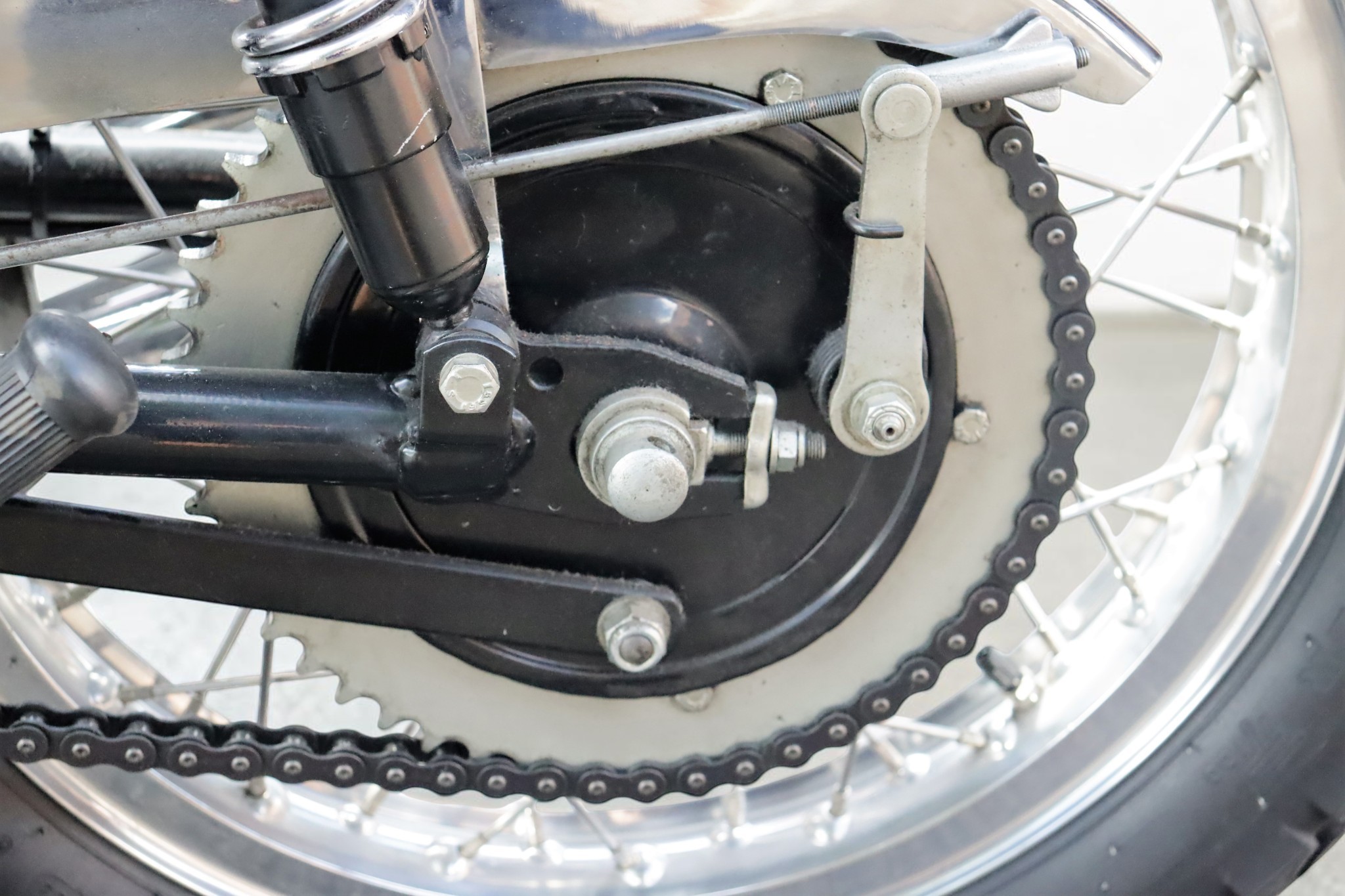1973 Triumph Model X75 Hurricane chain detail