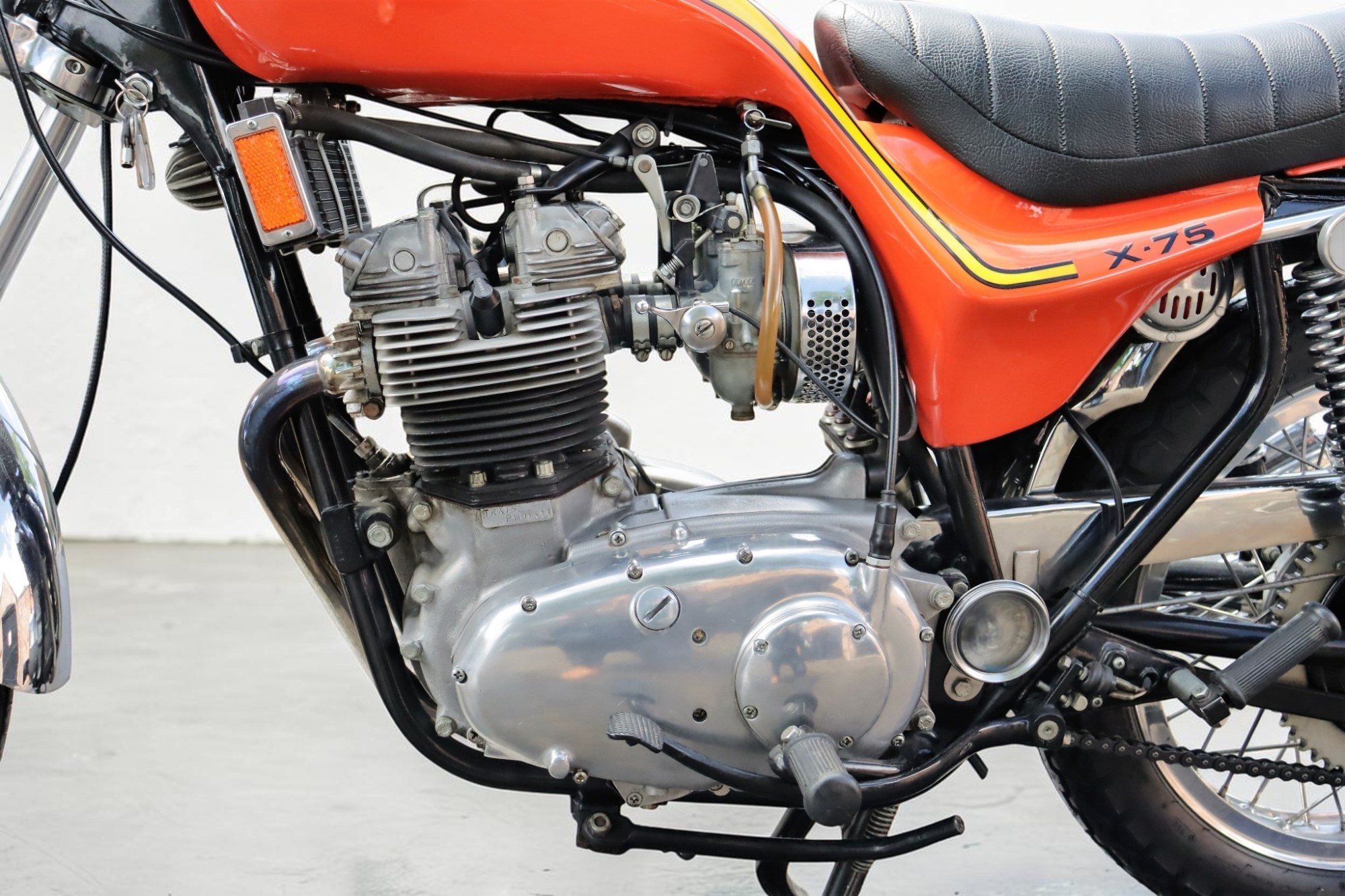 1973 Triumph Model X75 Hurricane engine left detail