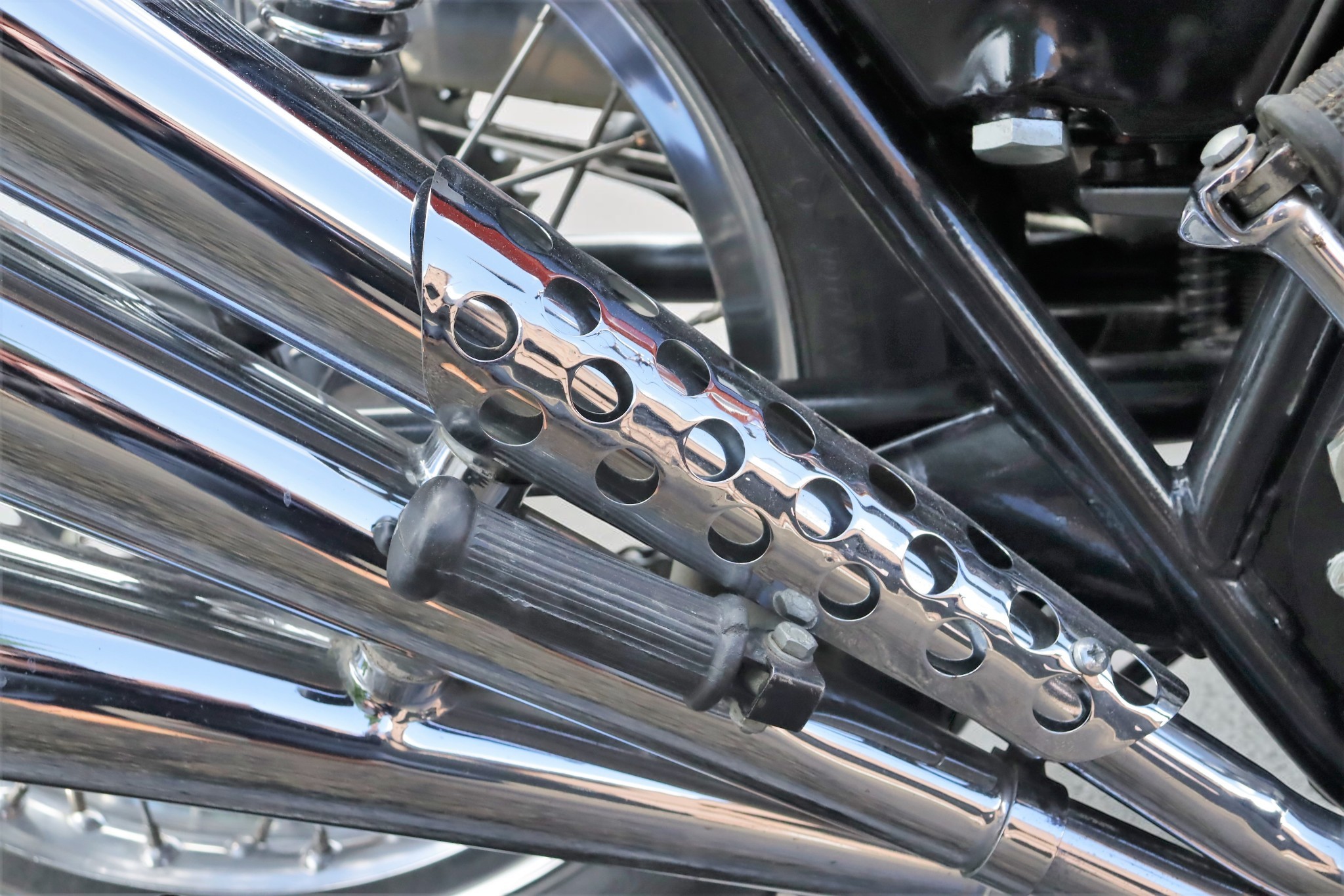 1973 Triumph Model X75 Hurricane exhaust detail