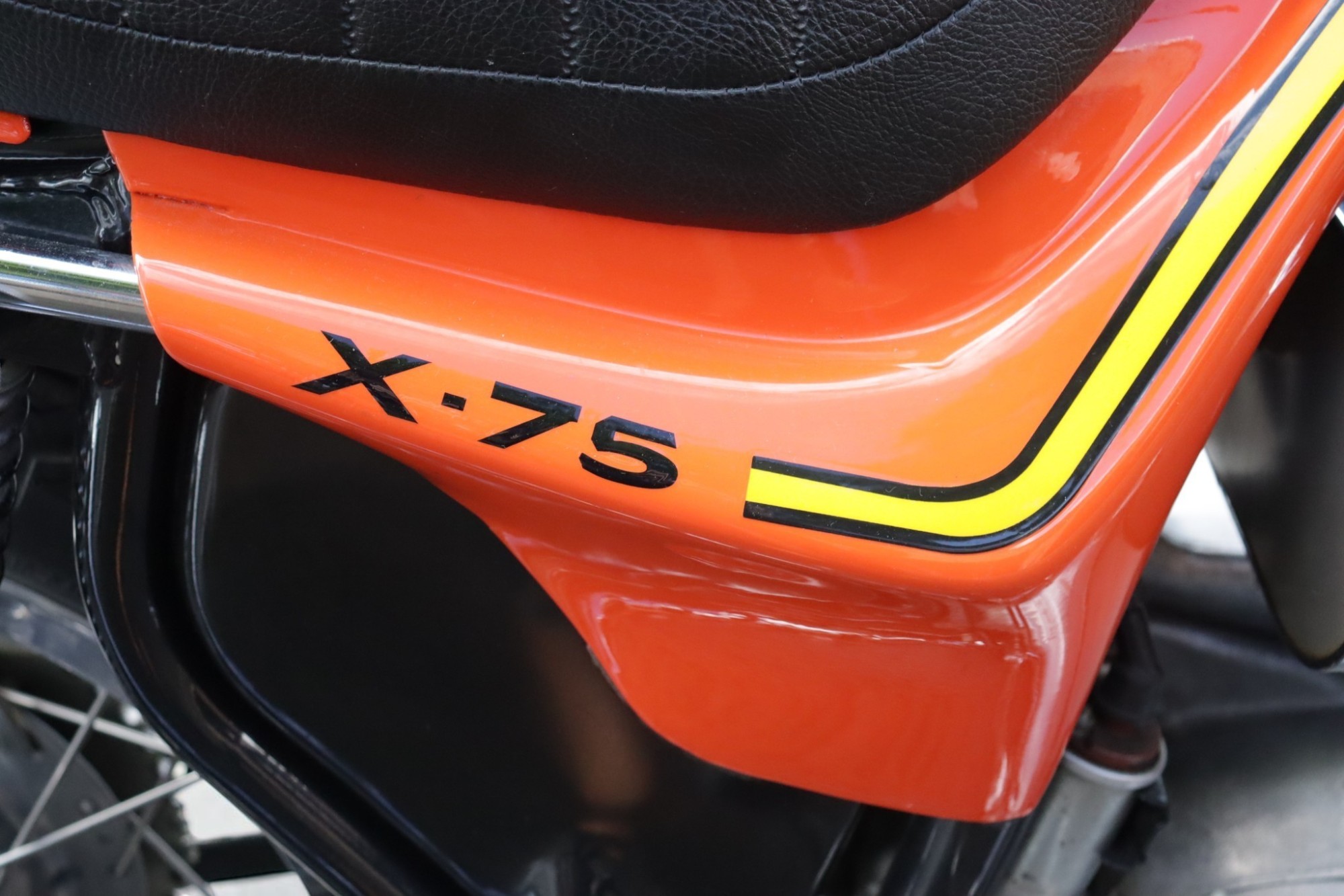 1973 Triumph Model X75 Hurricane engine logo detail