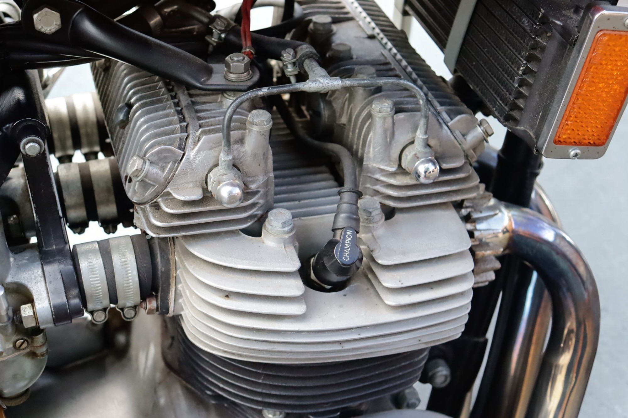 1973 Triumph Model X75 Hurricane spark plug detail