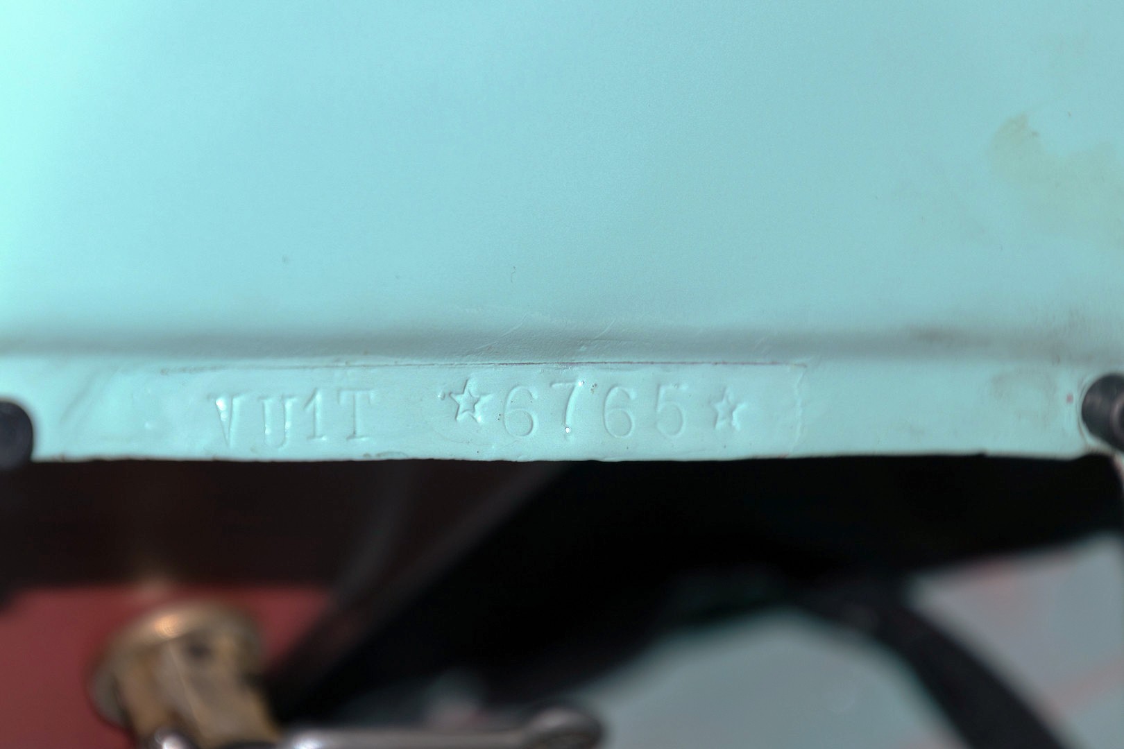 1958 Vespa 125U frame number detail