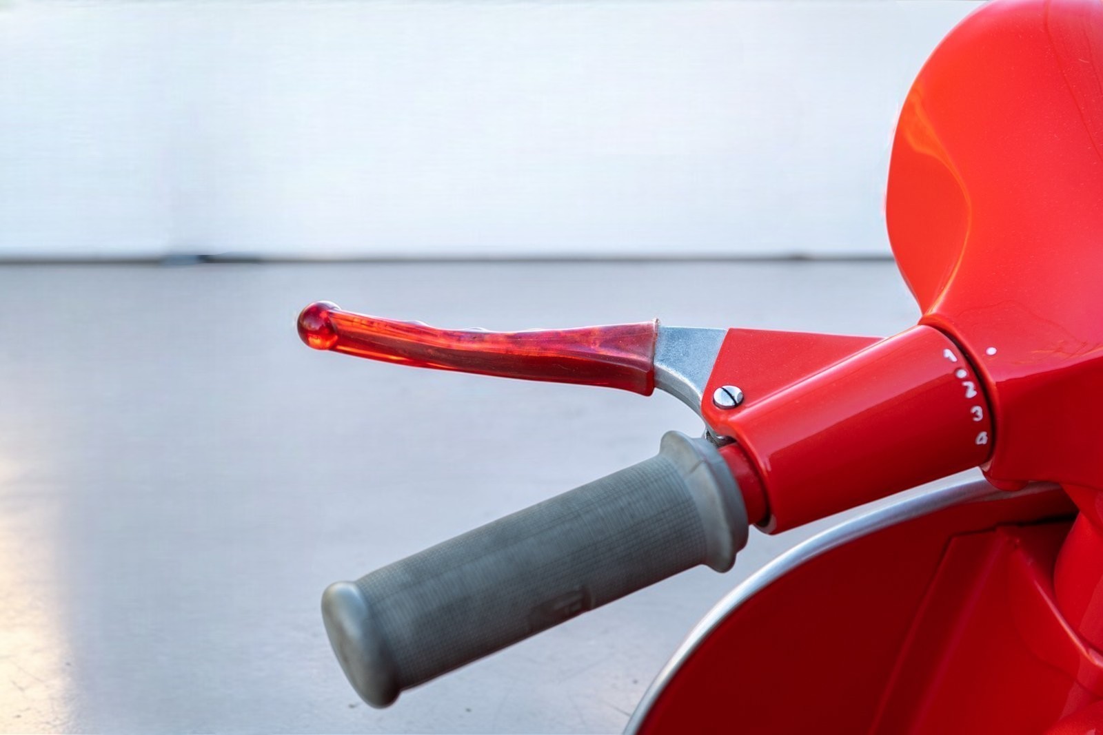 1970 Vespa SS90 Super Sprint left handle detail