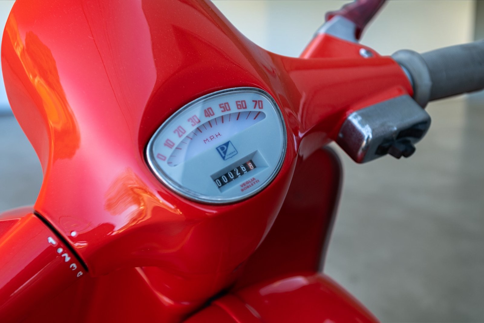 1970 Vespa SS90 Super Sprint speedometer detail