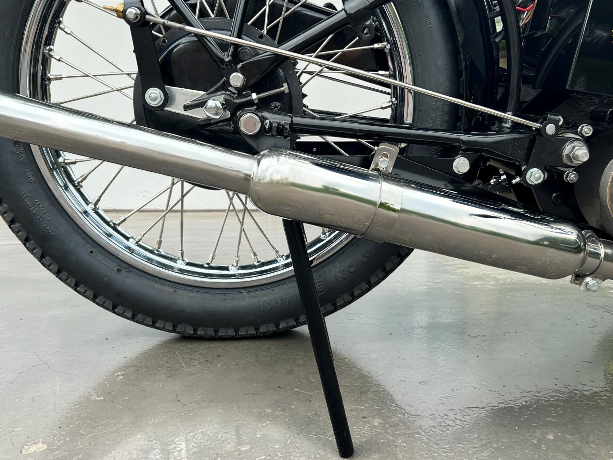 1939 Vincent-HRD Model Comet Series A 498cc rear exhaust detail