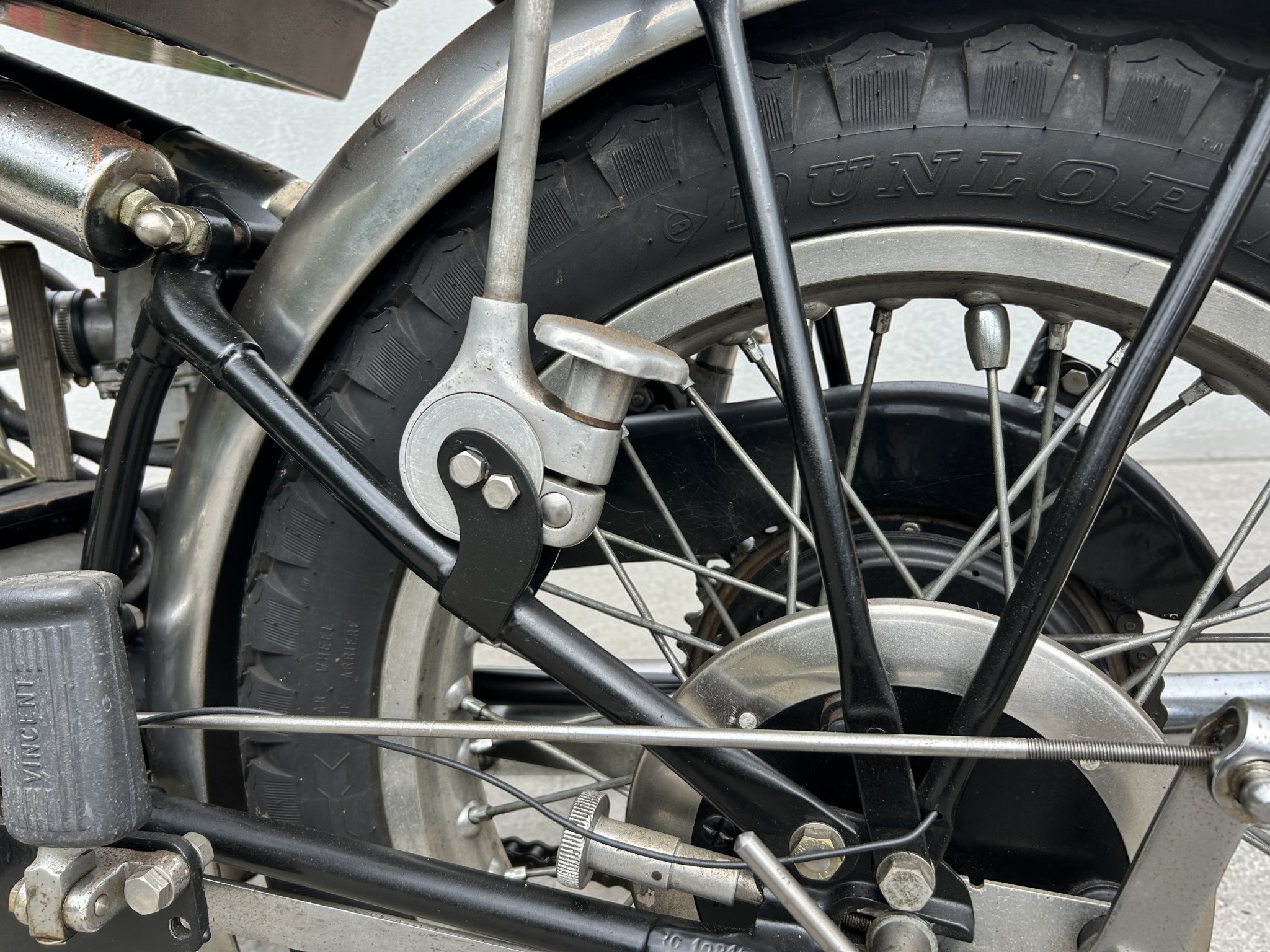 1952 Vincent Model Black Shadow Series C brake system detail