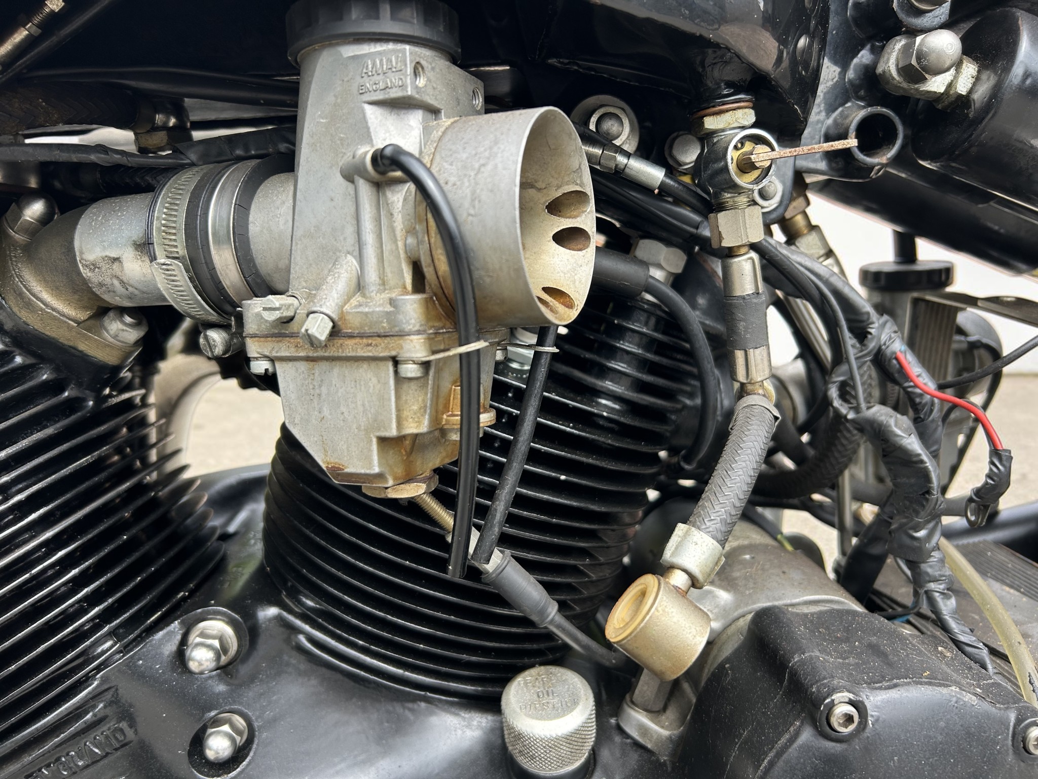 1952 Vincent Model Black Shadow Series C carb detail